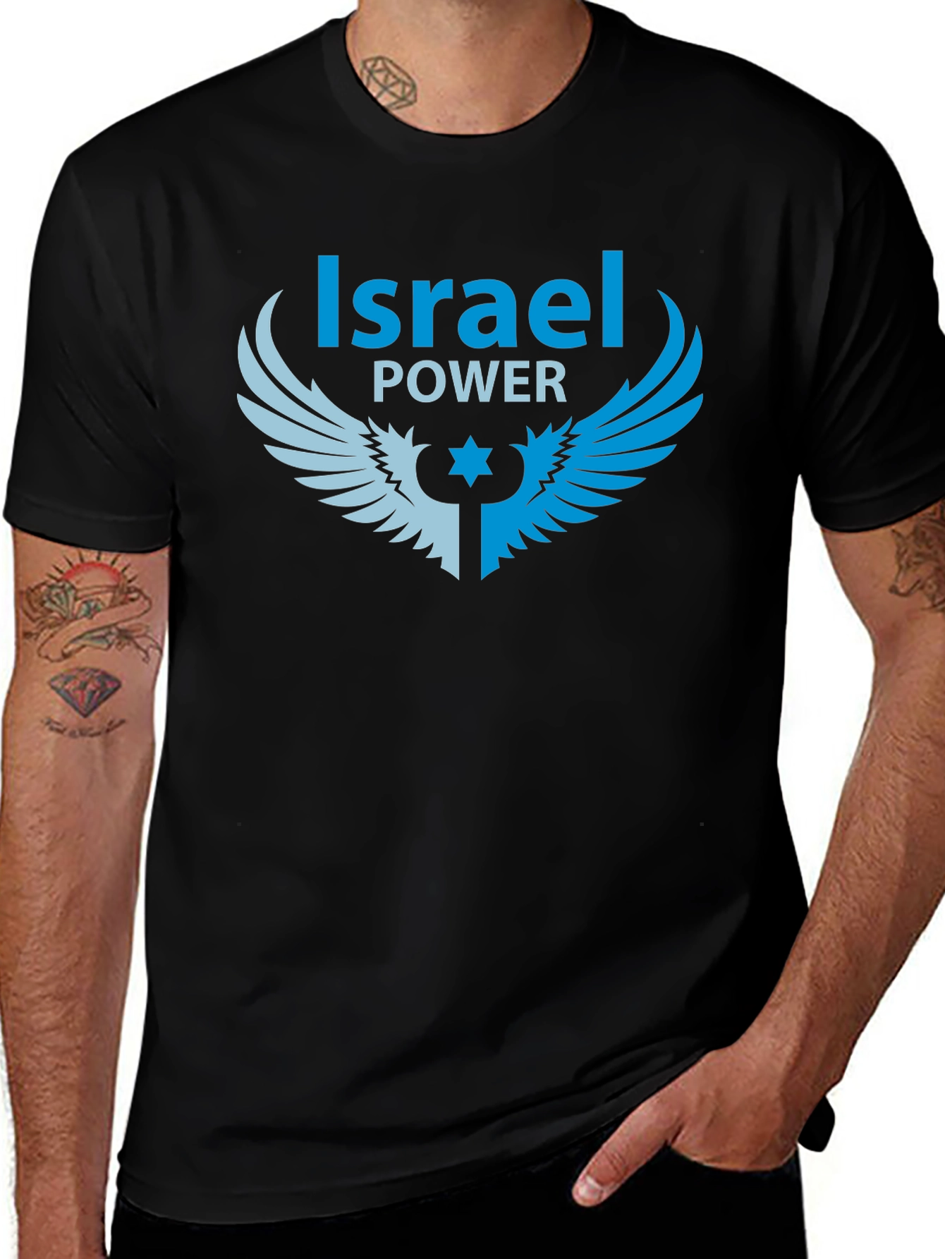 Variant 7 of Israel Power Graphic Tee - Black