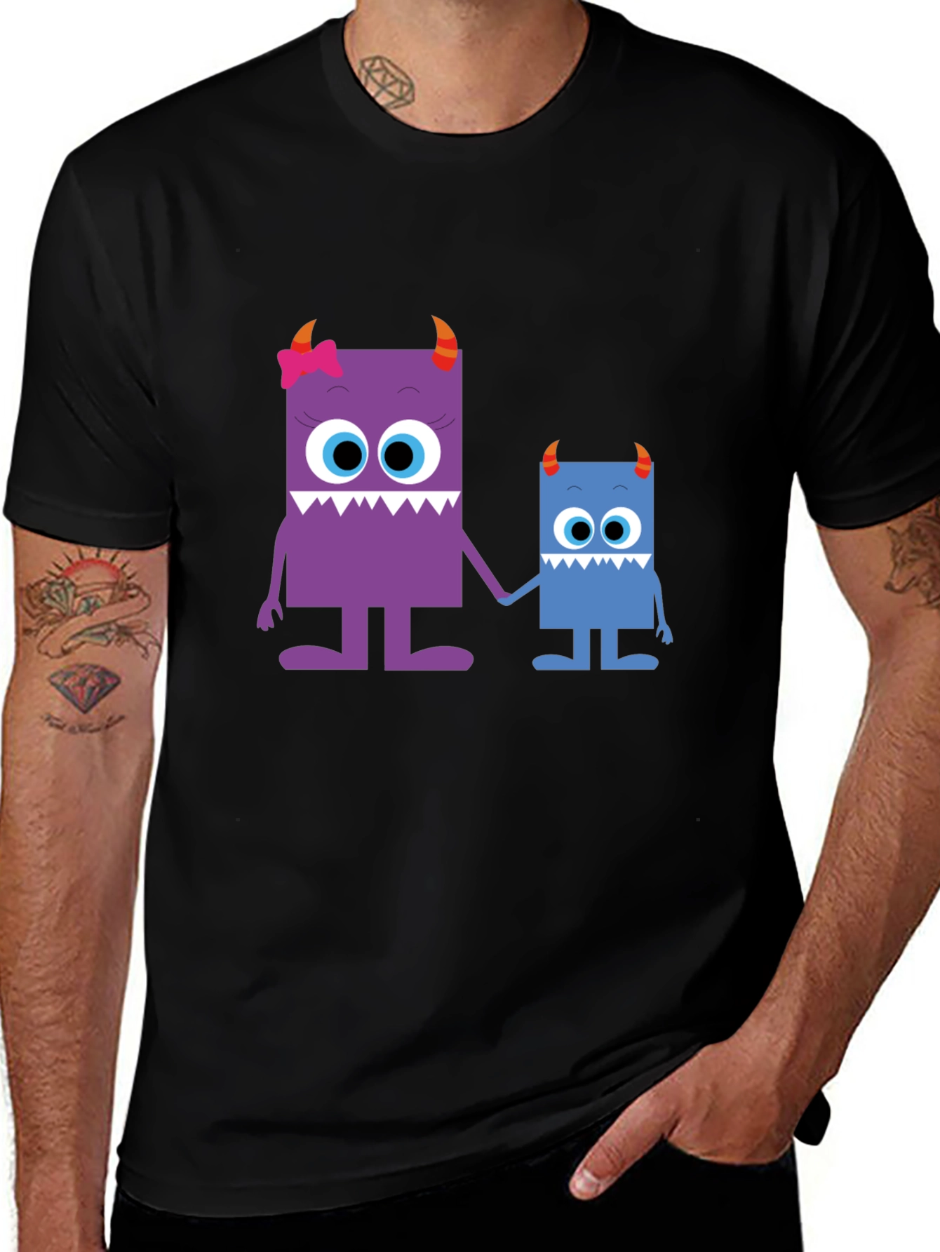 Variant 11 of Monster Family Graphic T-Shirt - Cute Cartoon Design