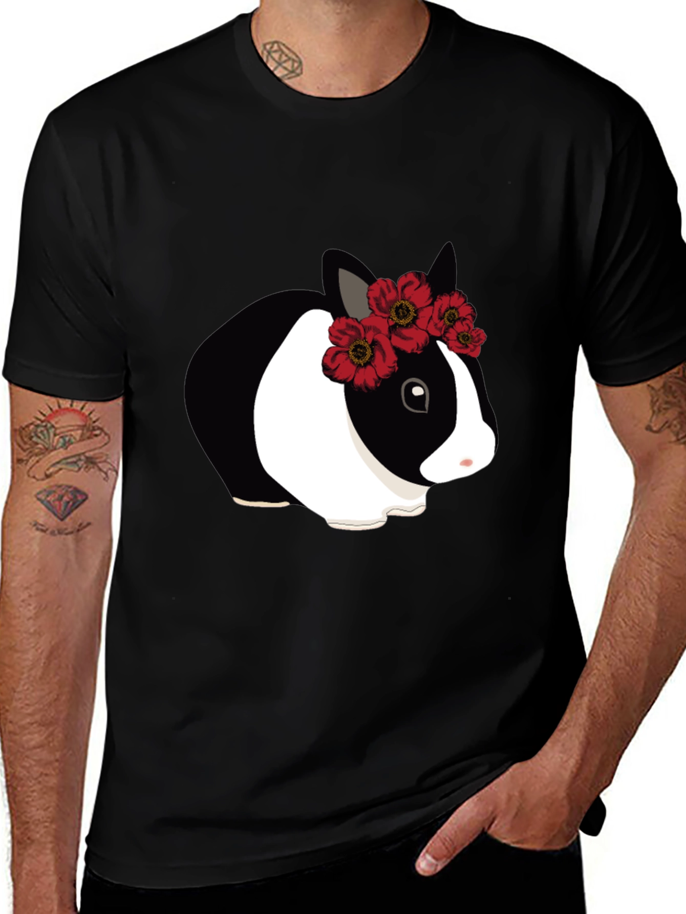 Variant 4 of Rabbit with Flower Crown Graphic Tee