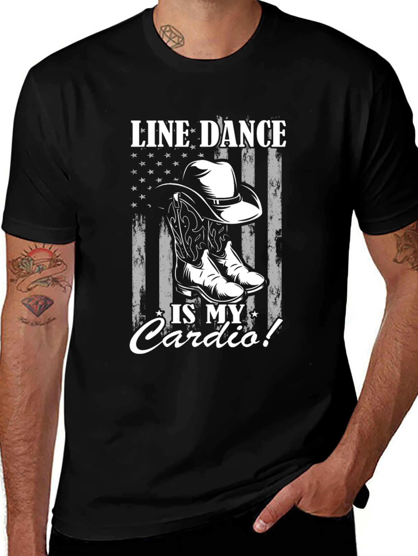 Line Dance Cardio T-Shirt, Cowboy Boots Graphic Tee
