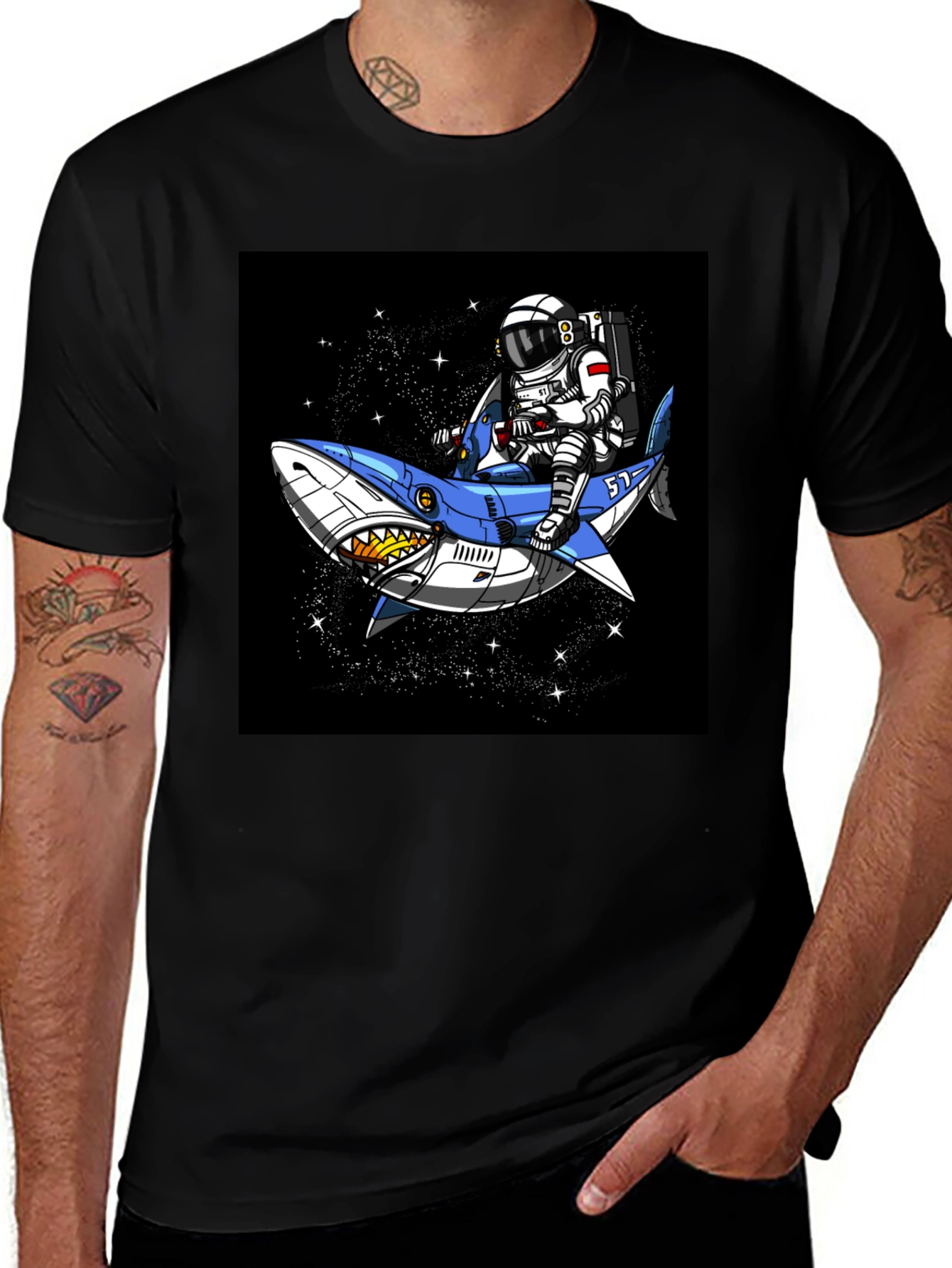 Variant 26 of Astronaut Shark Ride T-Shirt