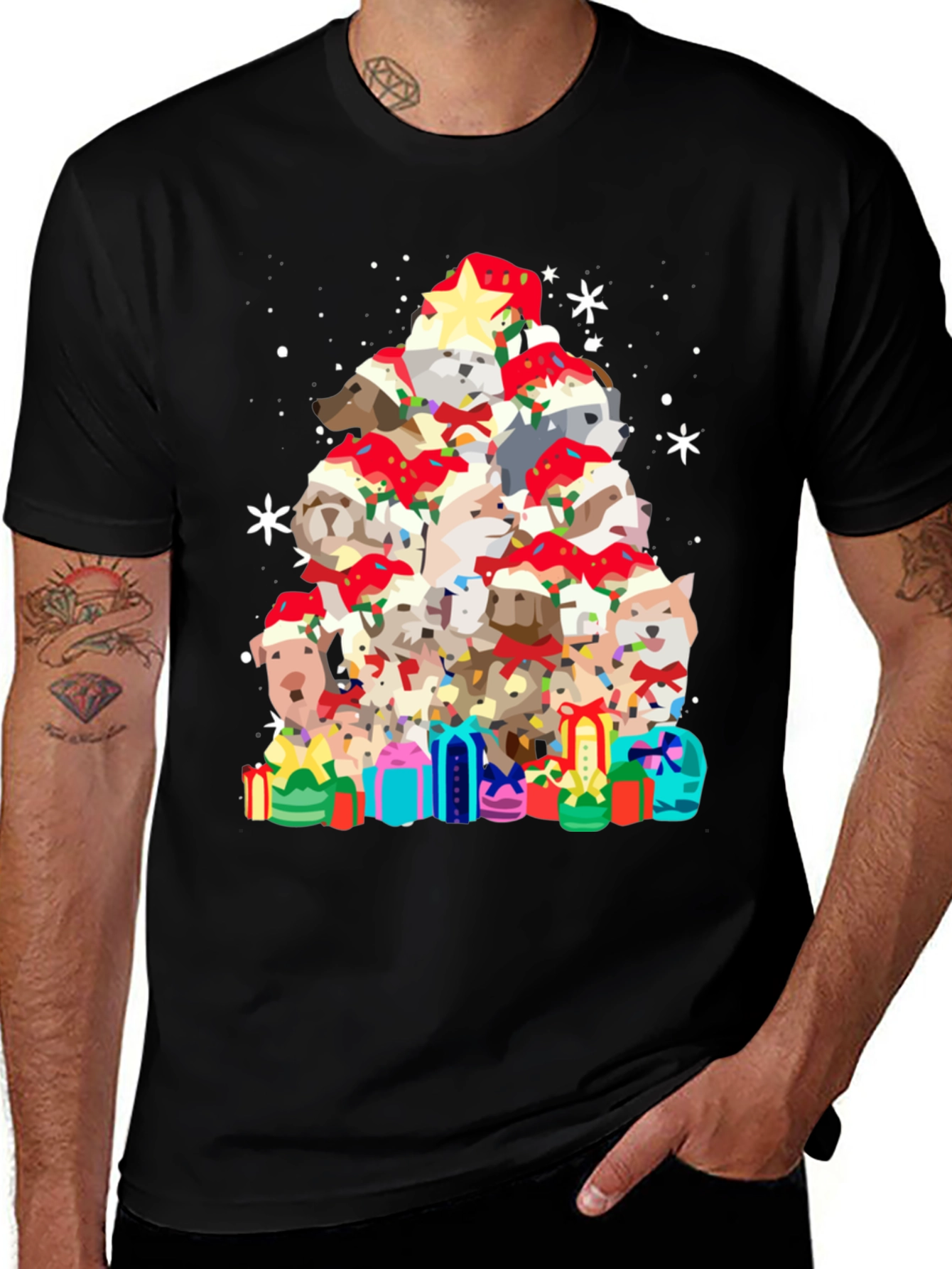 Variant 30 of Dog Christmas Tree Graphic Tee