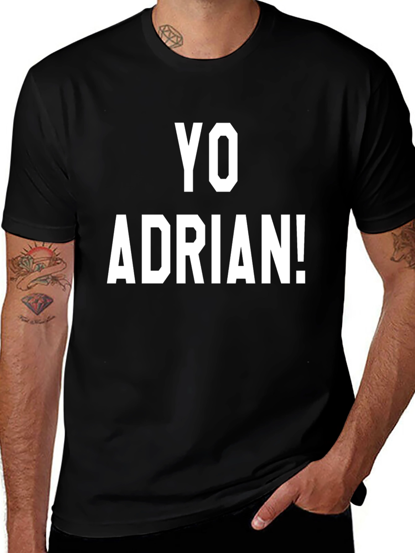 Variant 28 of Yo Adrian! Graphic T-Shirt - Black Cotton Blend
