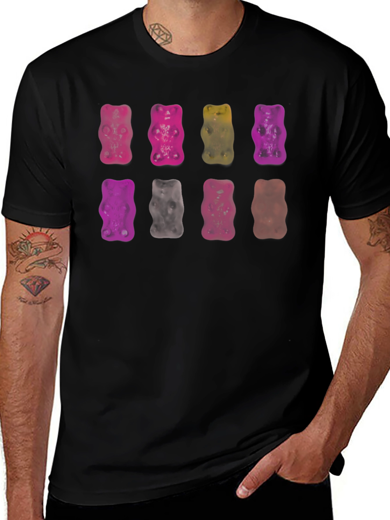 Variant 28 of Gummy Bear T-Shirt - Candy Pattern Tee