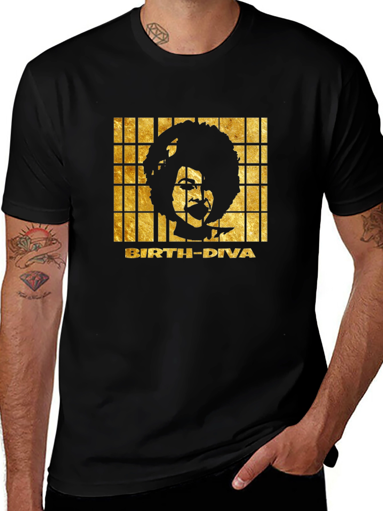 Variant 28 of Birth Diva Graphic Print T-Shirt - Black
