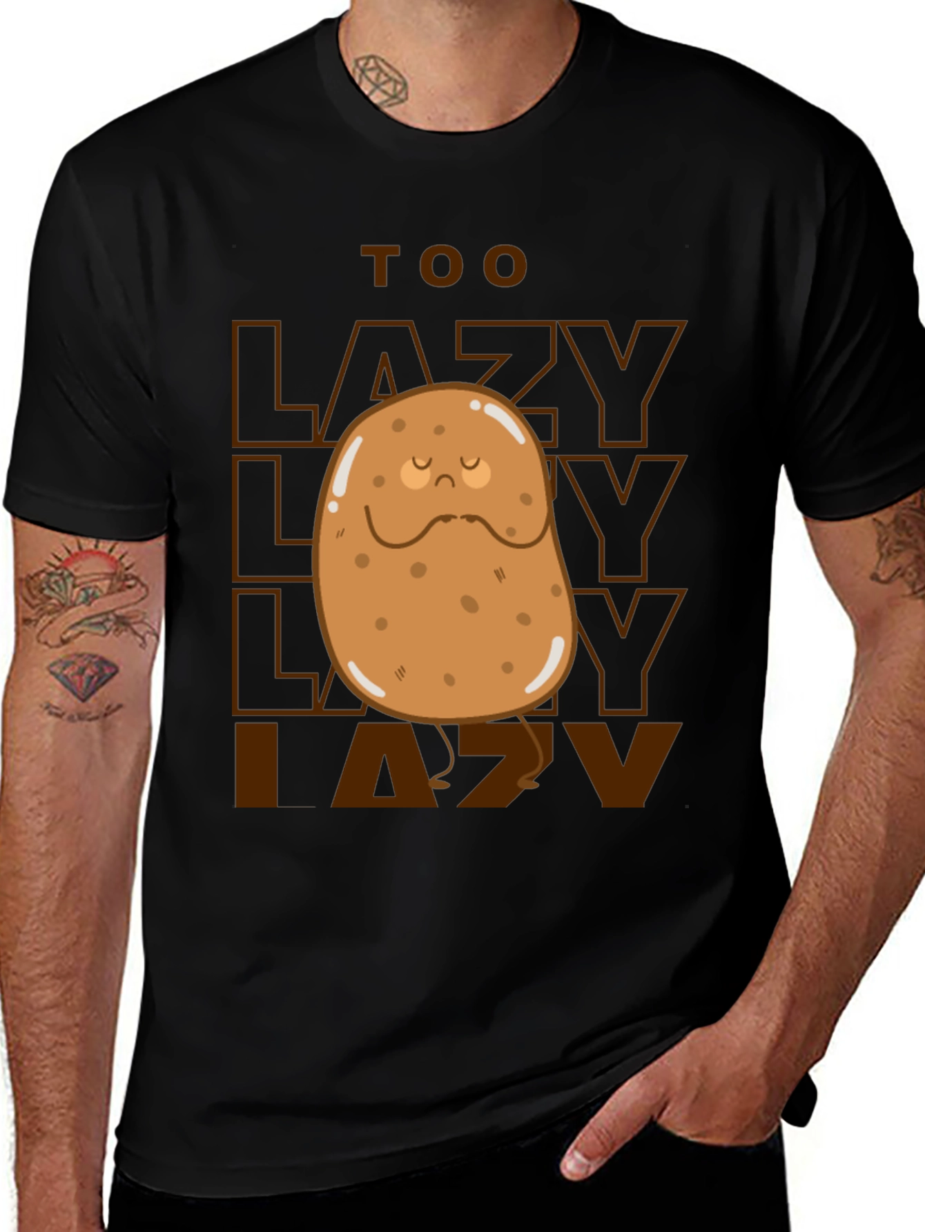 Variant 22 of Too Lazy Potato Graphic Tee - Funny Unisex T-Shirt