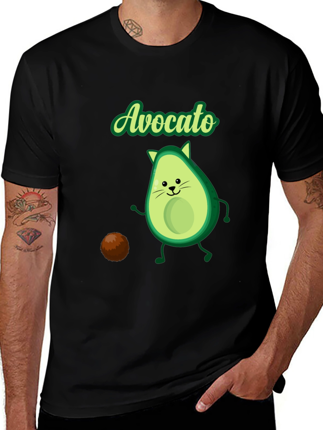 Variant 4 of Avocato T-Shirt Funny Avocado Cat Graphic Tee