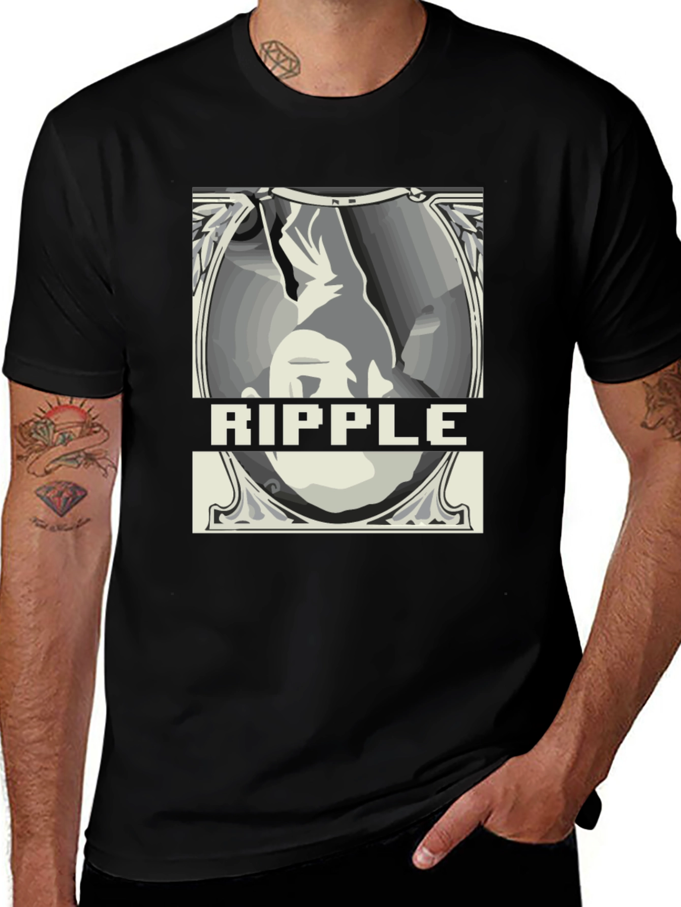 Ripple Graphic Tee - Crypto Currency Black T-Shirt