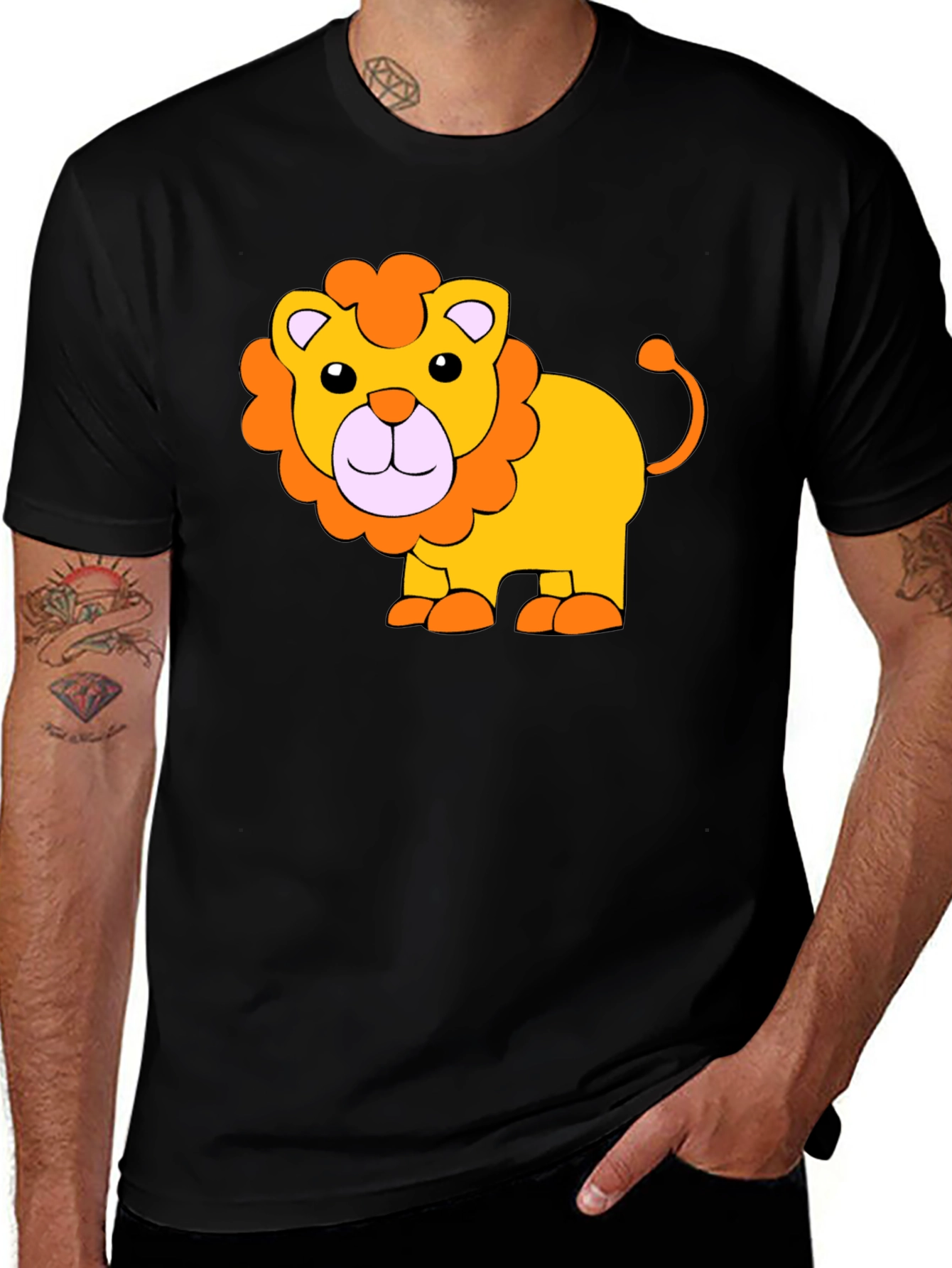 Variant 17 of Lion Graphic Tee - Soft Cotton Blend