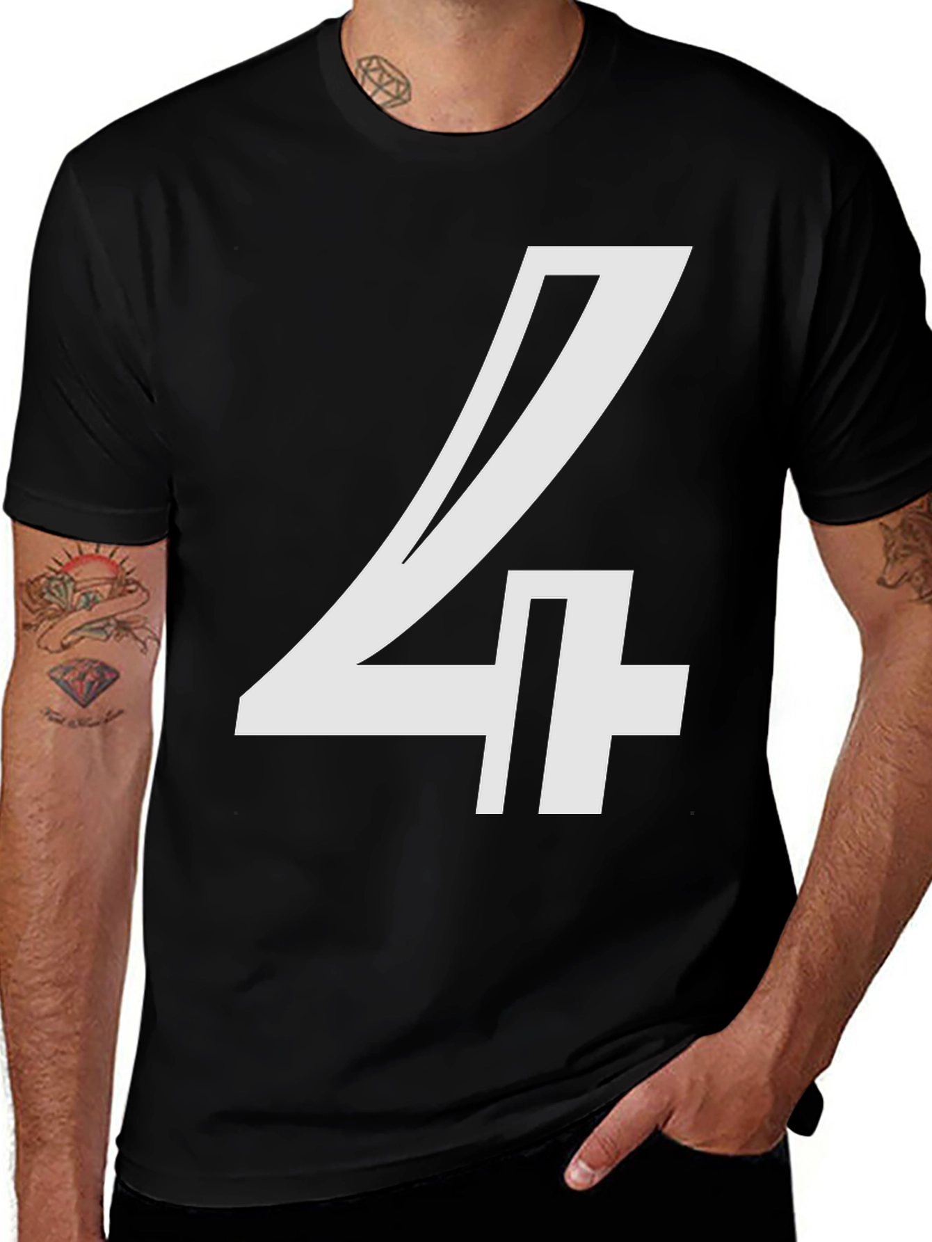 Variant 4 of Bold Number 4 Graphic Tee - Black