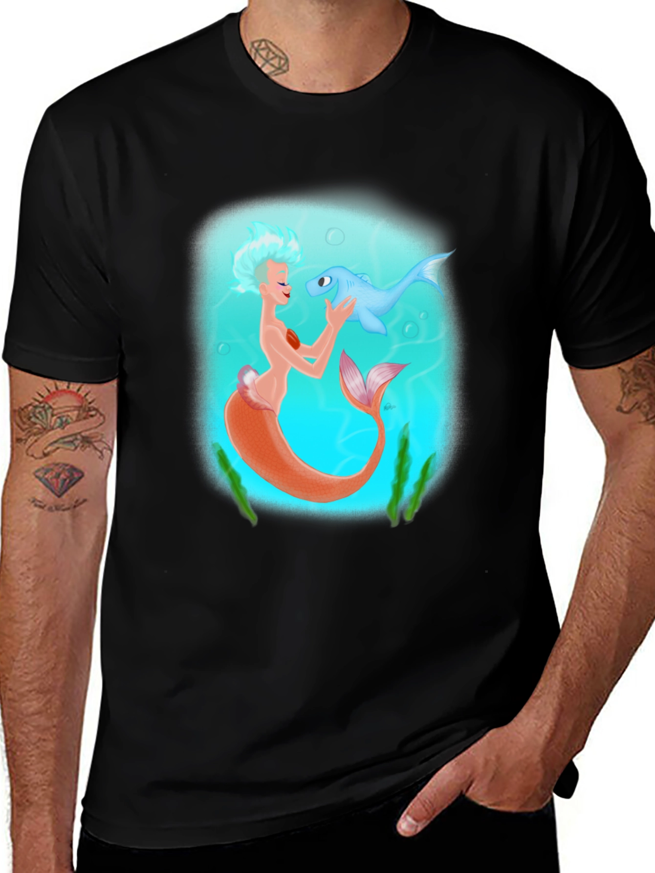 Variant 15 of Mermaid & Shark Graphic Tee