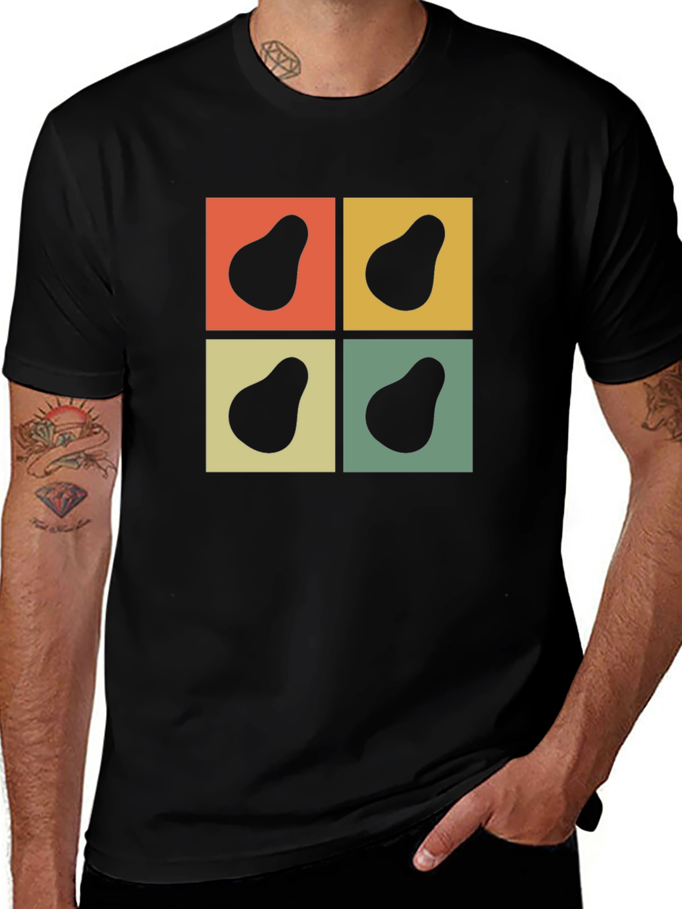 Variant 12 of Retro Avocado Square Graphic Tee