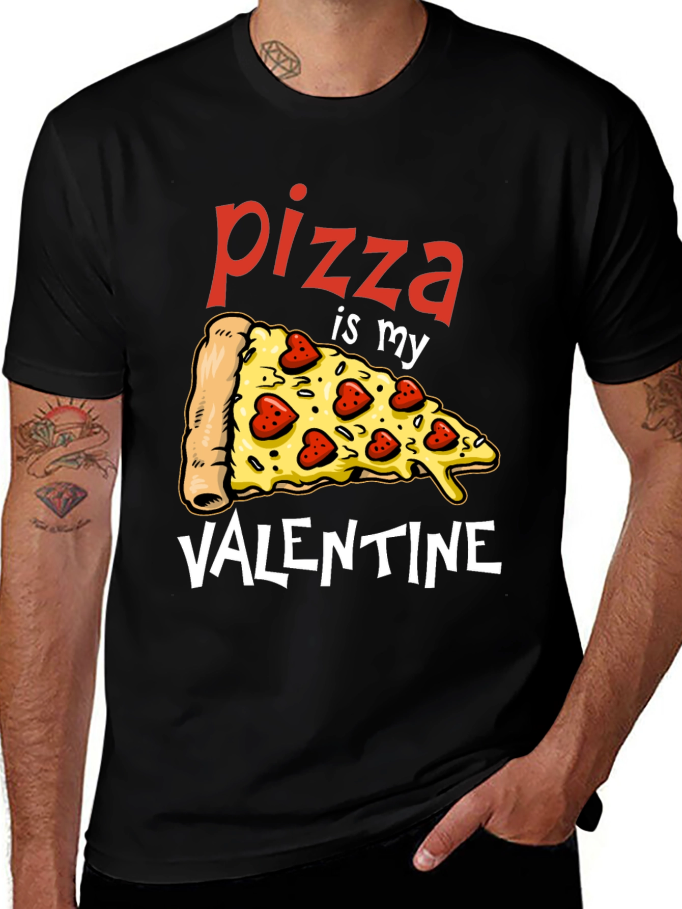 Pizza Is My Valentine Graphic T-Shirt