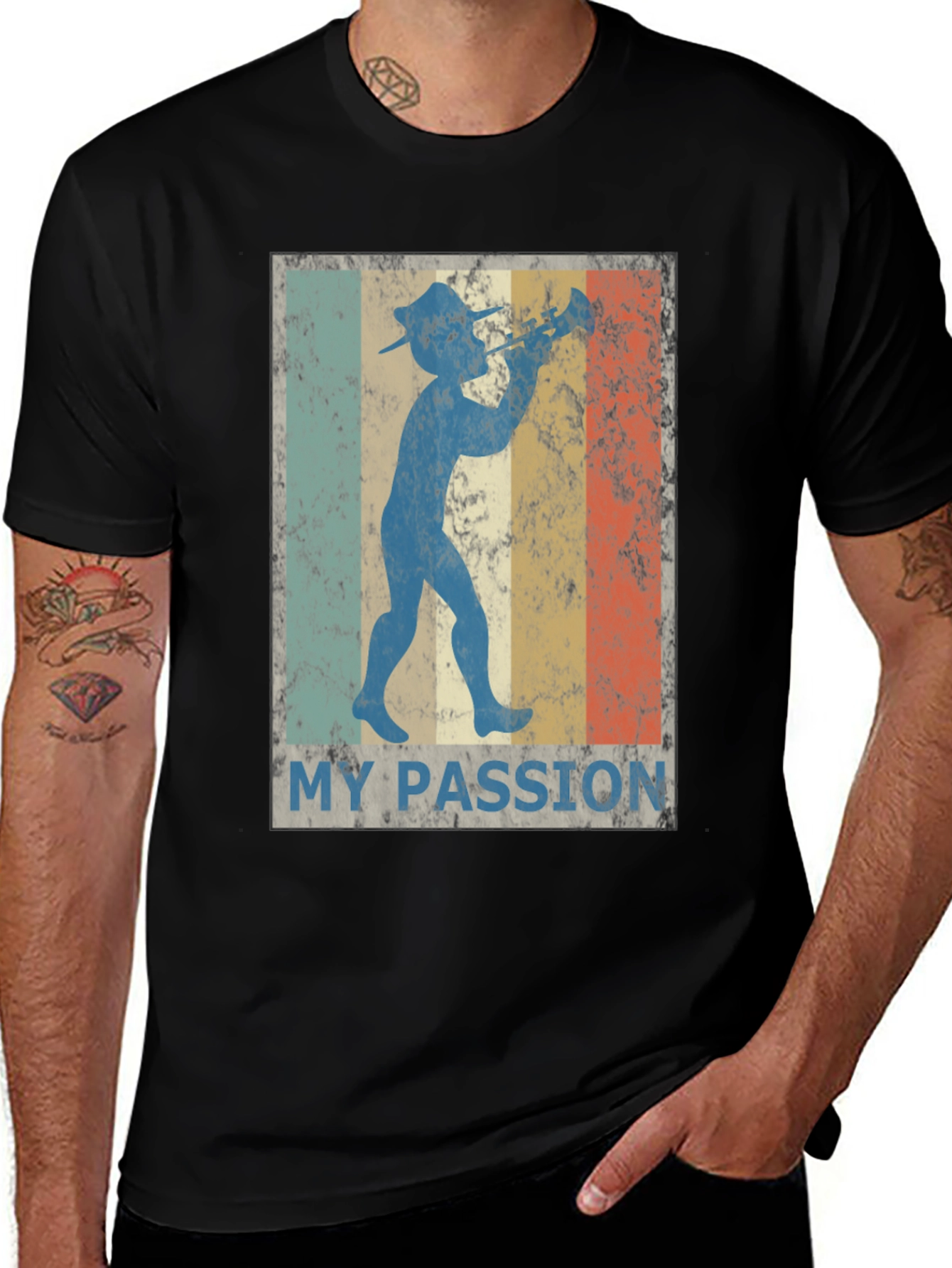 Variant 9 of Retro "My Passion" Trumpet Player Graphic Tee