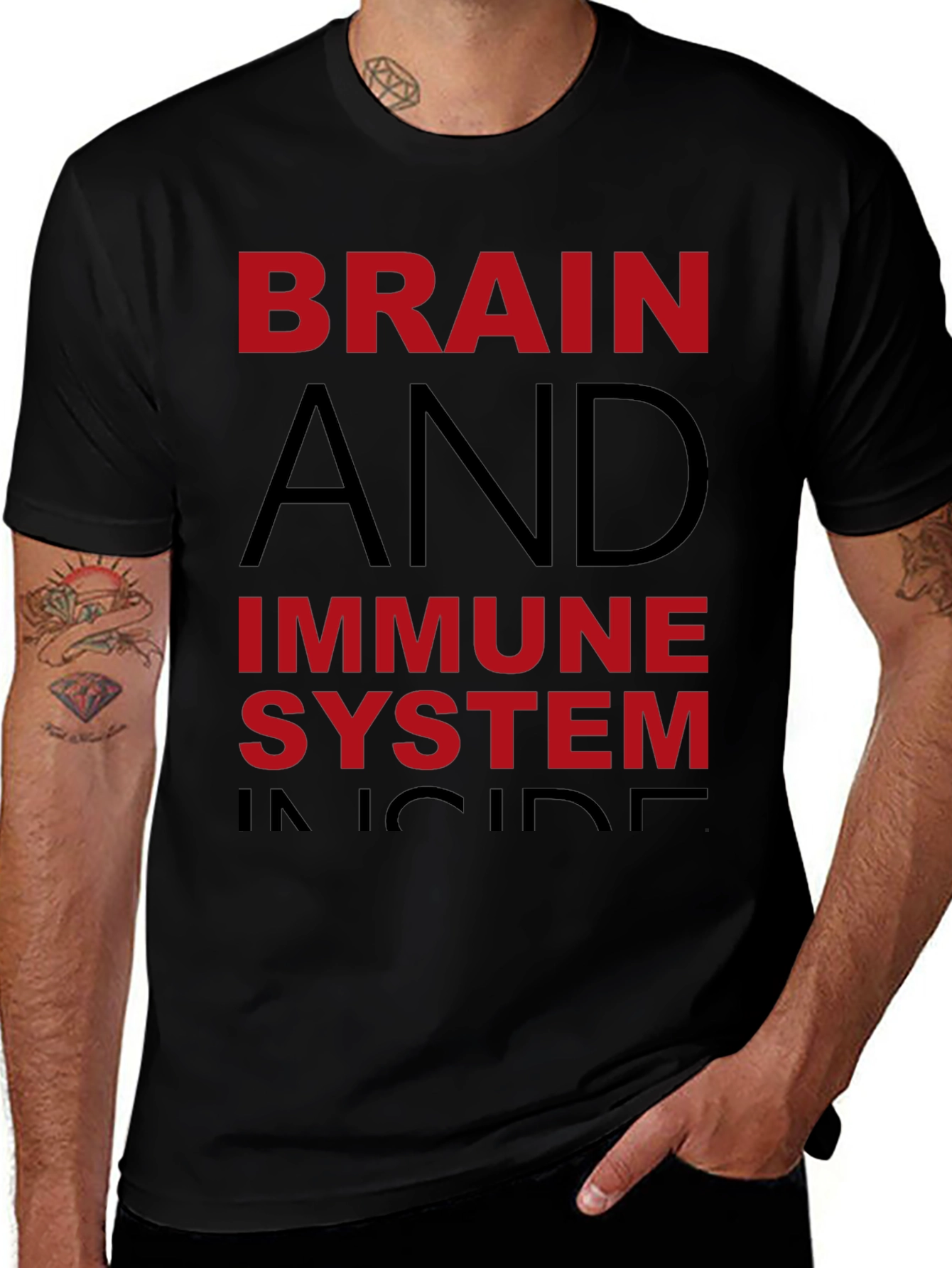 Variant 15 of Brain & Immune System Inside Black Graphic Tee