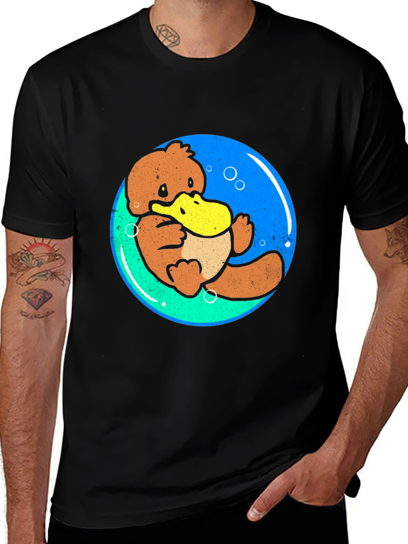 Psyduck Bubble T-Shirt - Black Cotton Tee