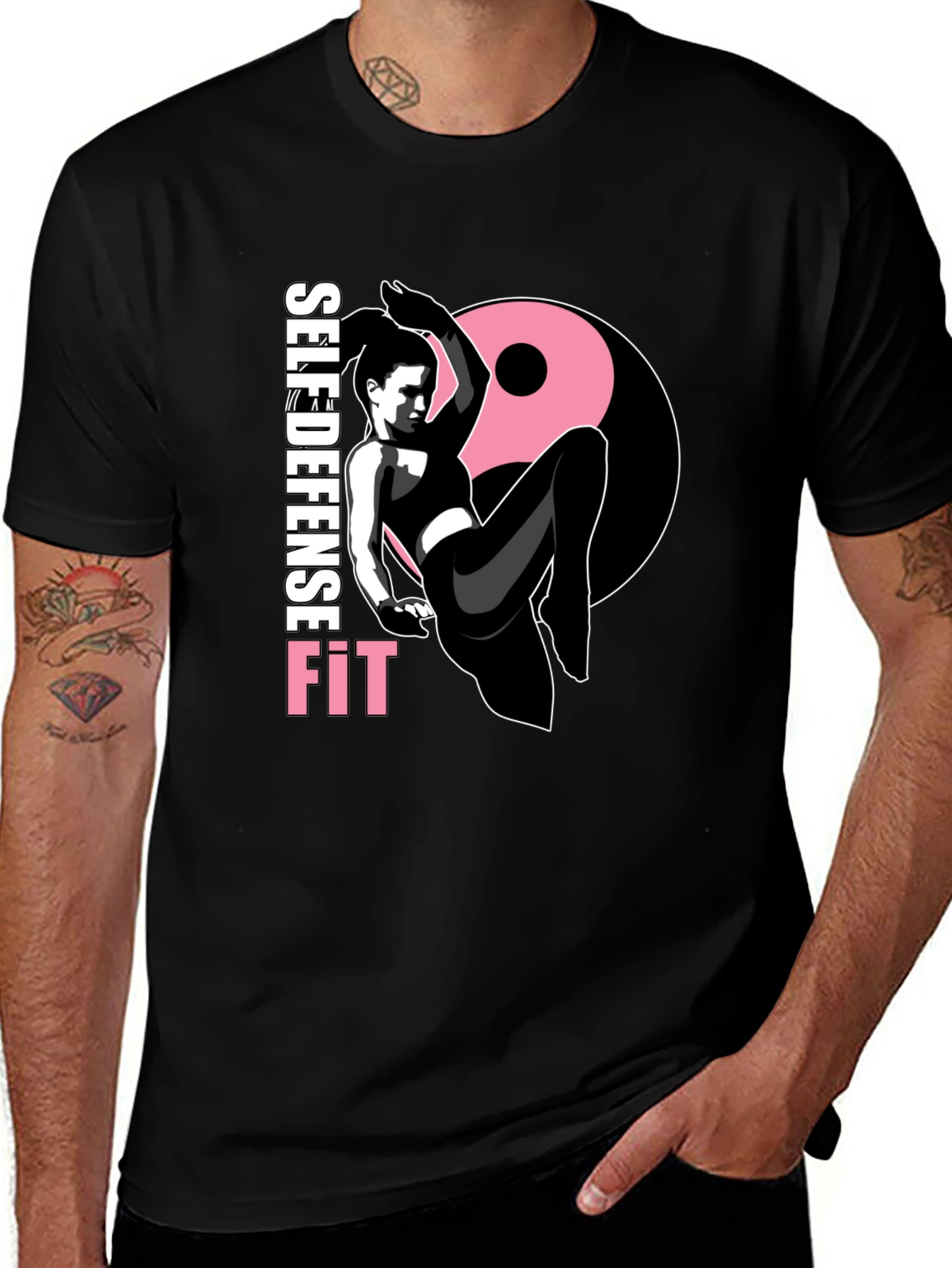 Variant 15 of Self Defense Fit Graphic Tee - Black