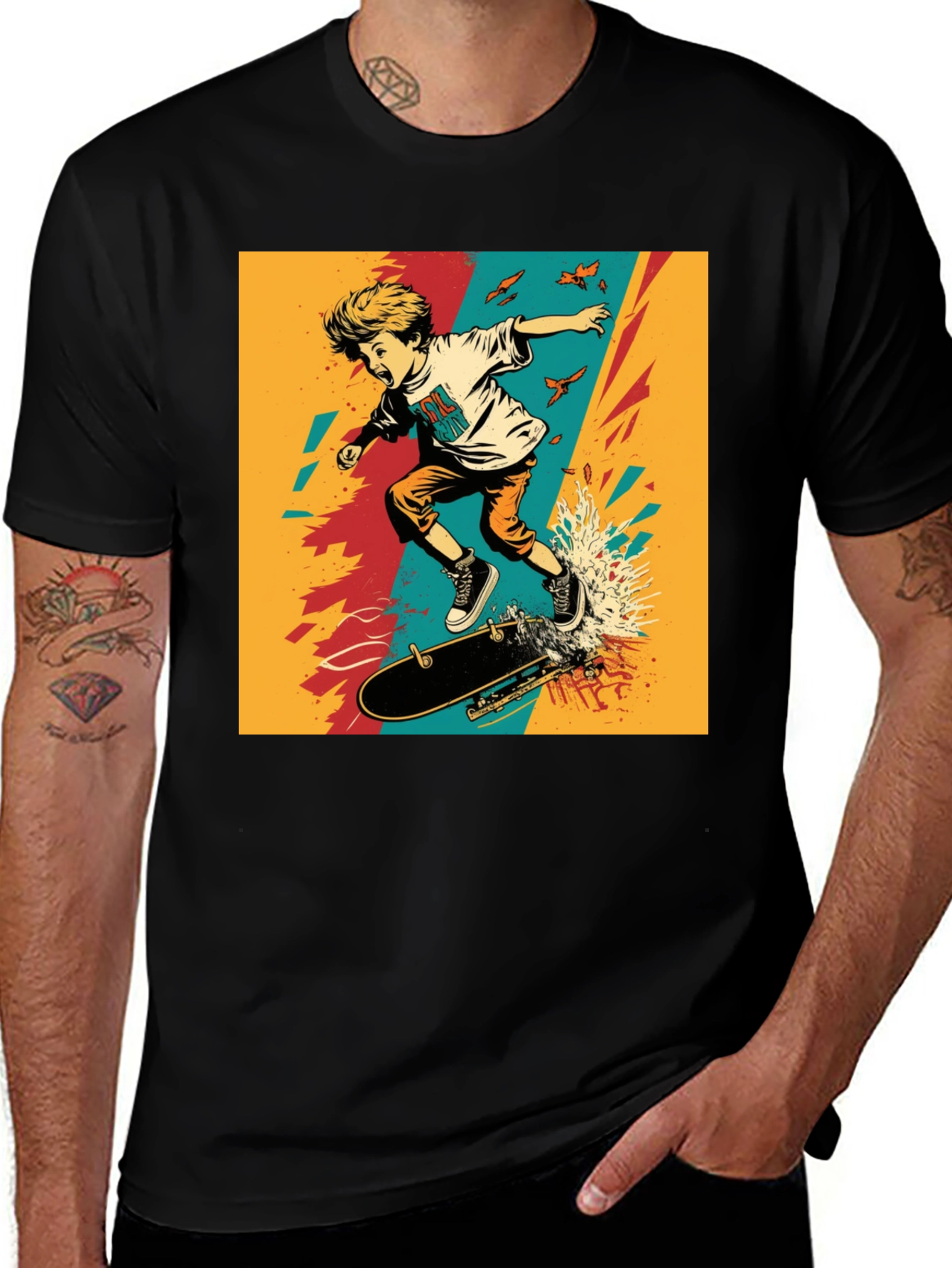 Variant 14 of Skateboarding Kid Graphic Tee - Cool Kid's Style