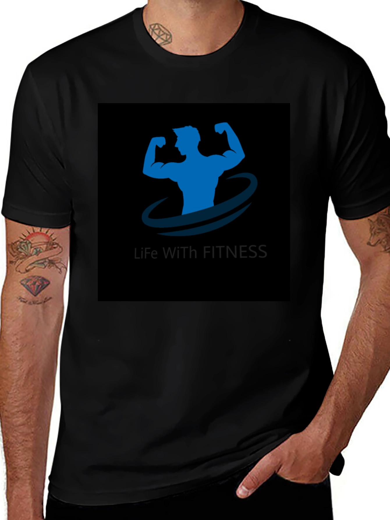 Variant 13 of Life With Fitness Black Graphic T-Shirt
