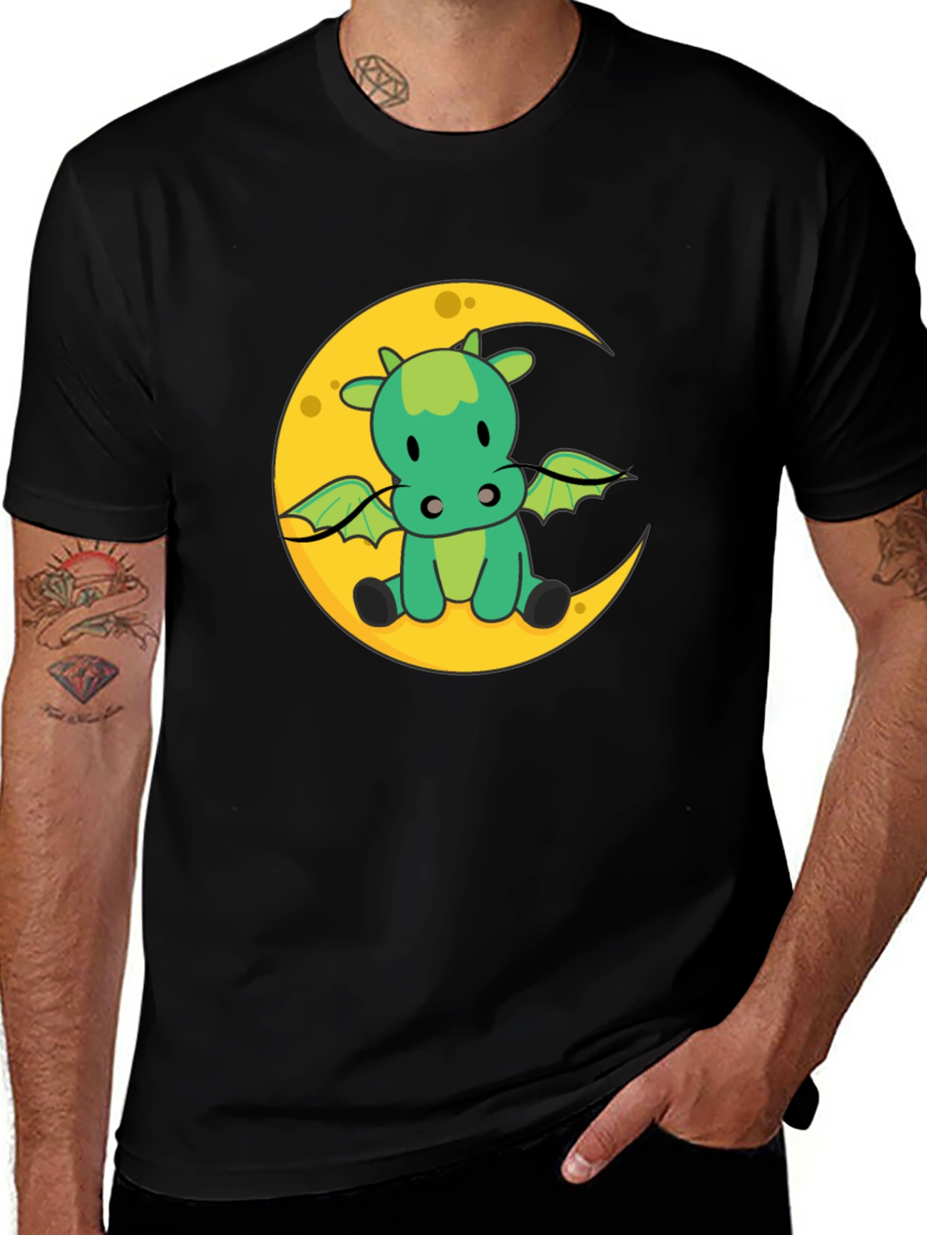 Variant 20 of Cute Dragon on Moon Graphic T-Shirt