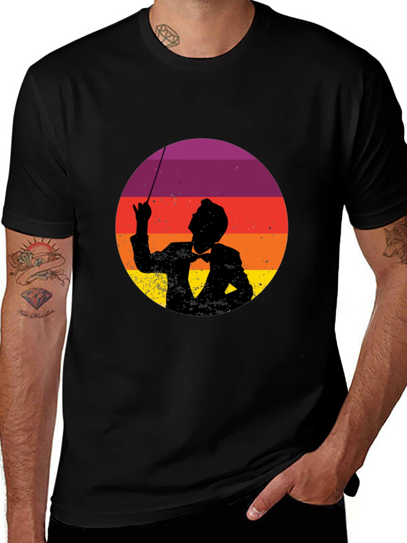 Variant 16 of Conductor Silhouette T-Shirt - Retro Music Lover Tee
