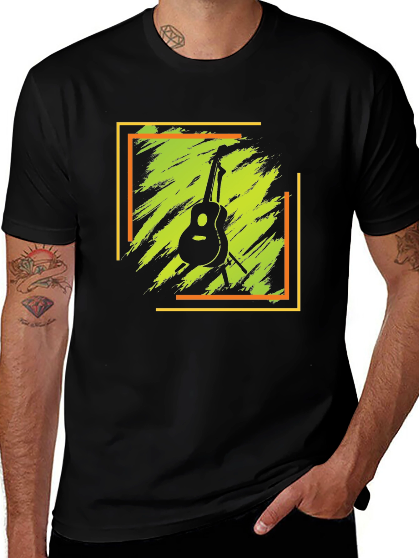 Variant 2 of Guitar Graphic Tee - Stylish Black T-Shirt
