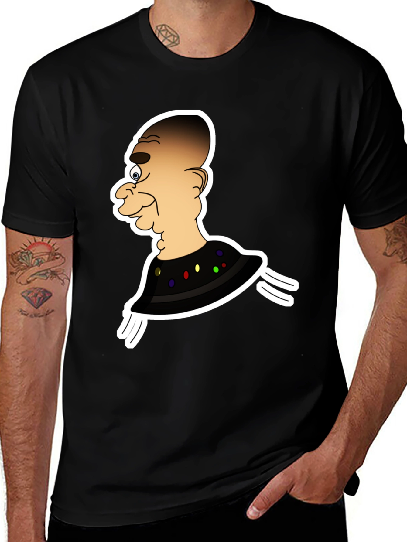 Variant 13 of Cartoon Man UFO T-Shirt - Unique Graphic Tee