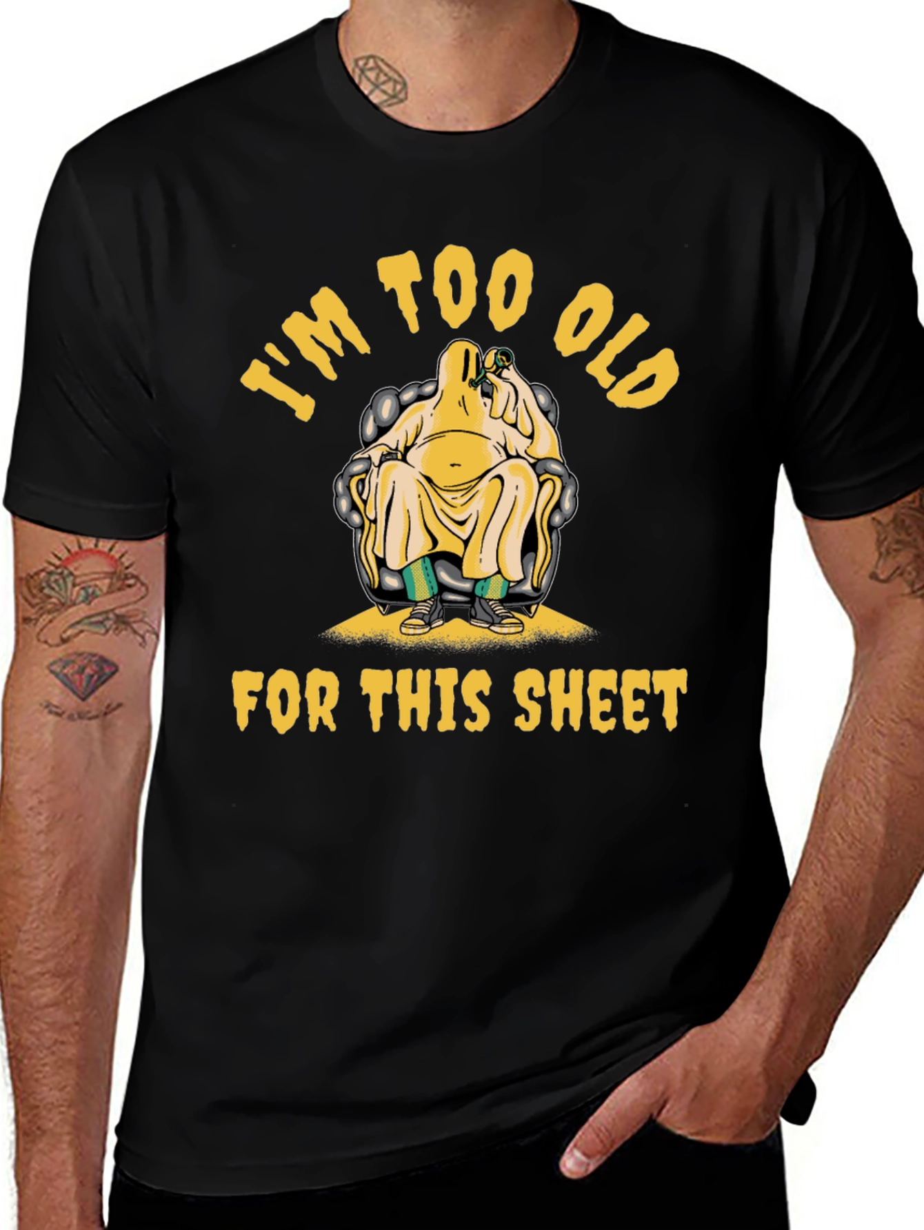 Variant 27 of Too Old for This Sheet T-Shirt Funny Halloween Tee