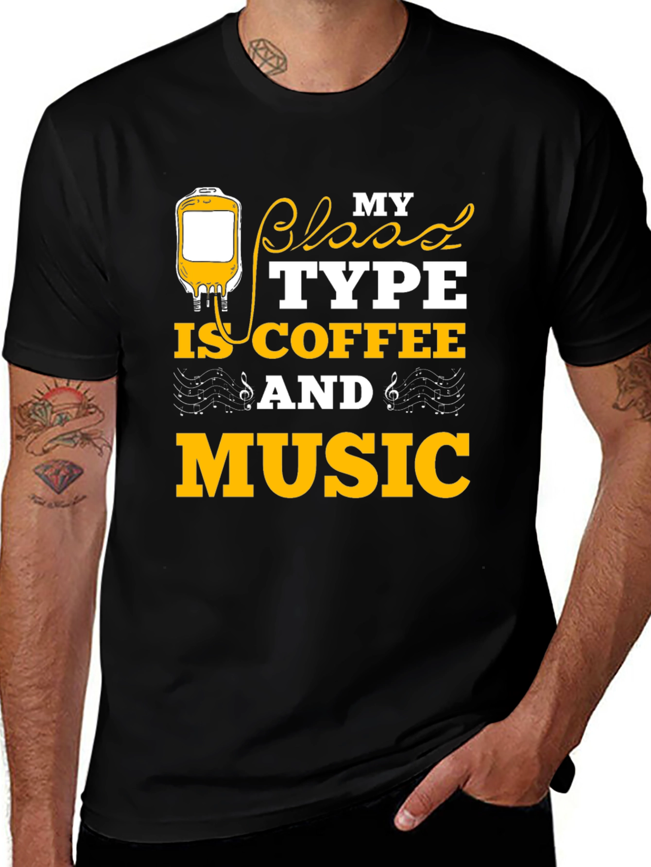 Variant 6 of My Blood Type Is Coffee And Music T-Shirt