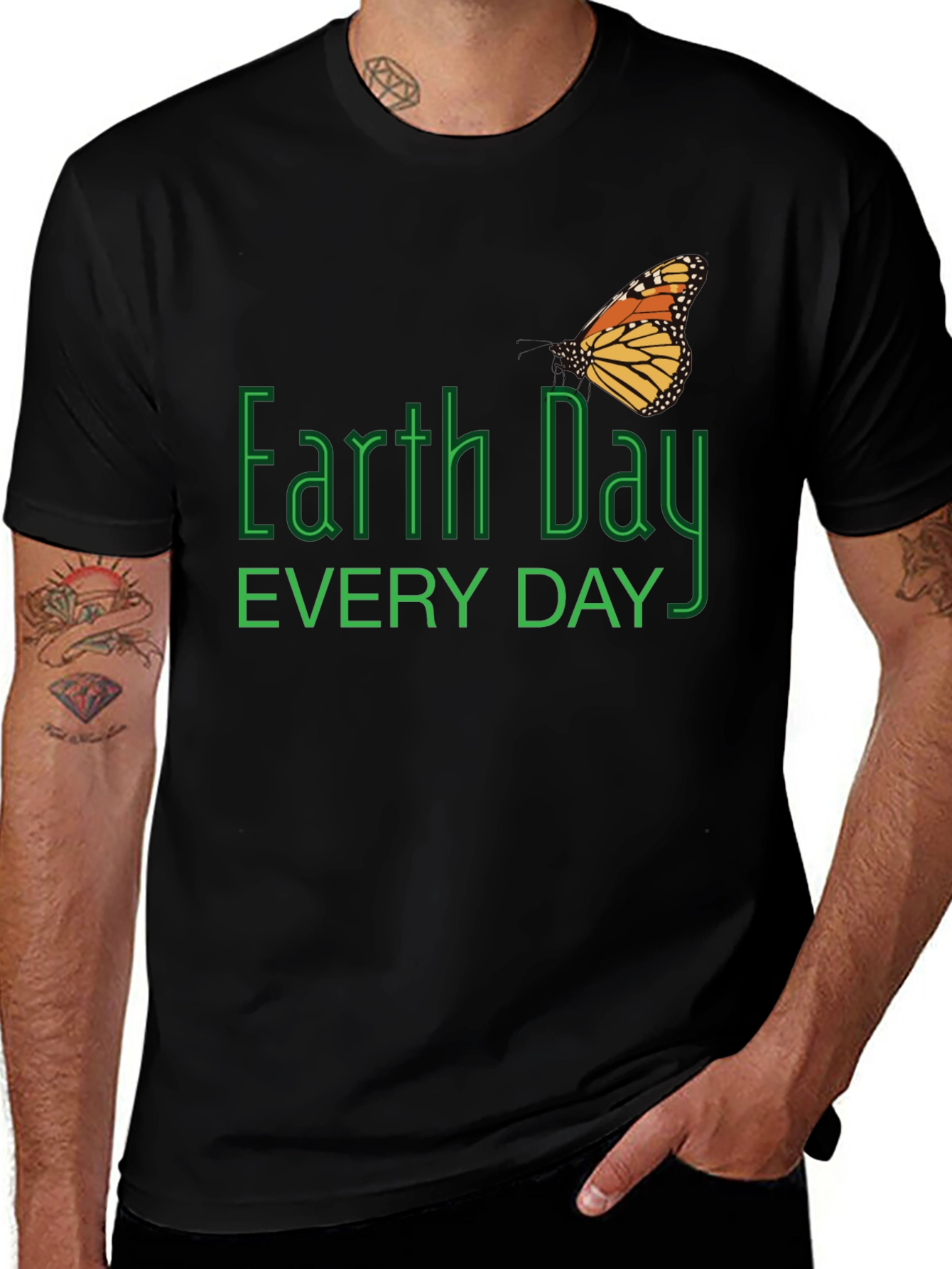 Earth Day Everyday Black T-Shirt