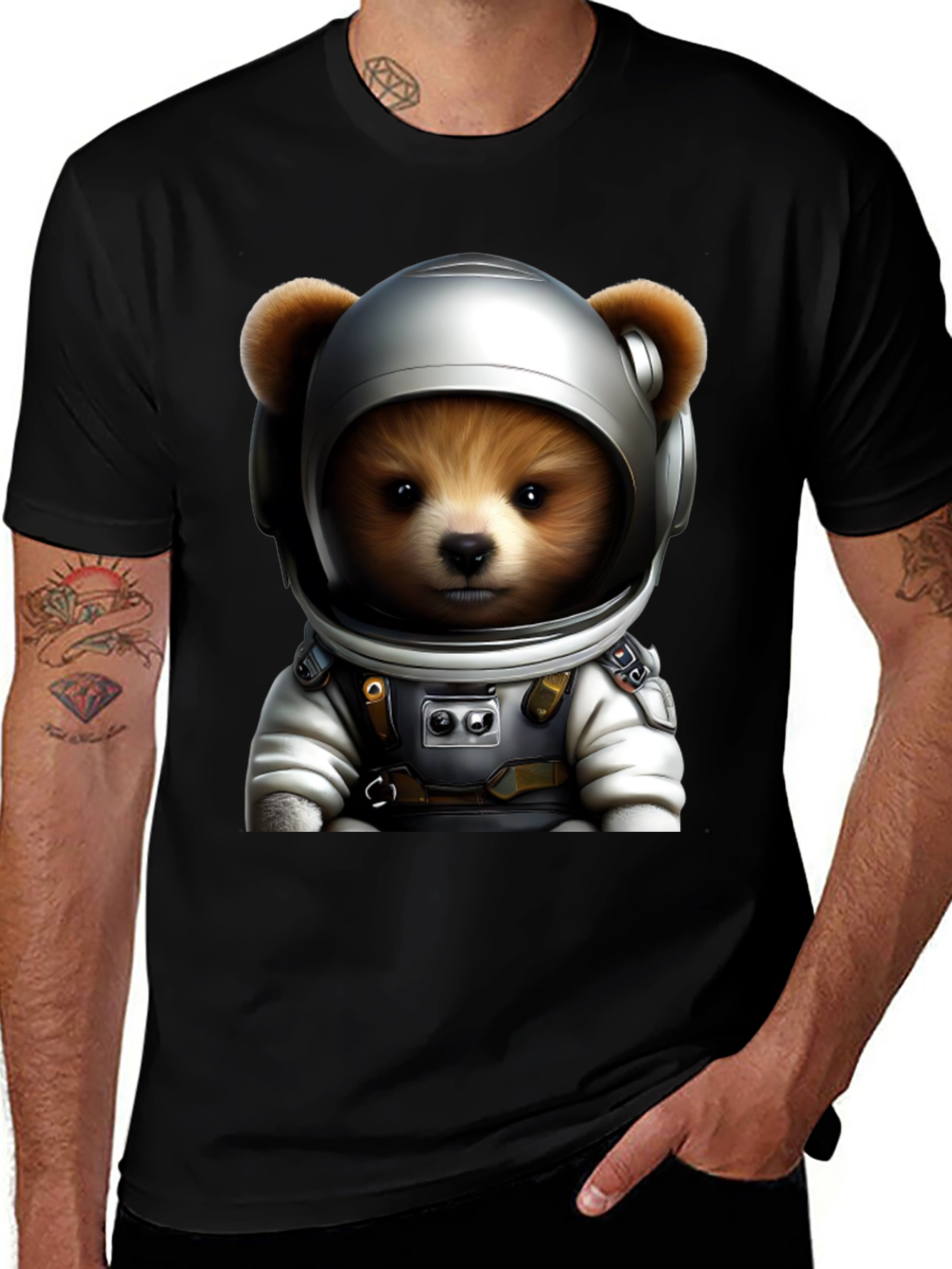 Variant 24 of Bear Astronaut Graphic T-Shirt - Space Teddy Tee