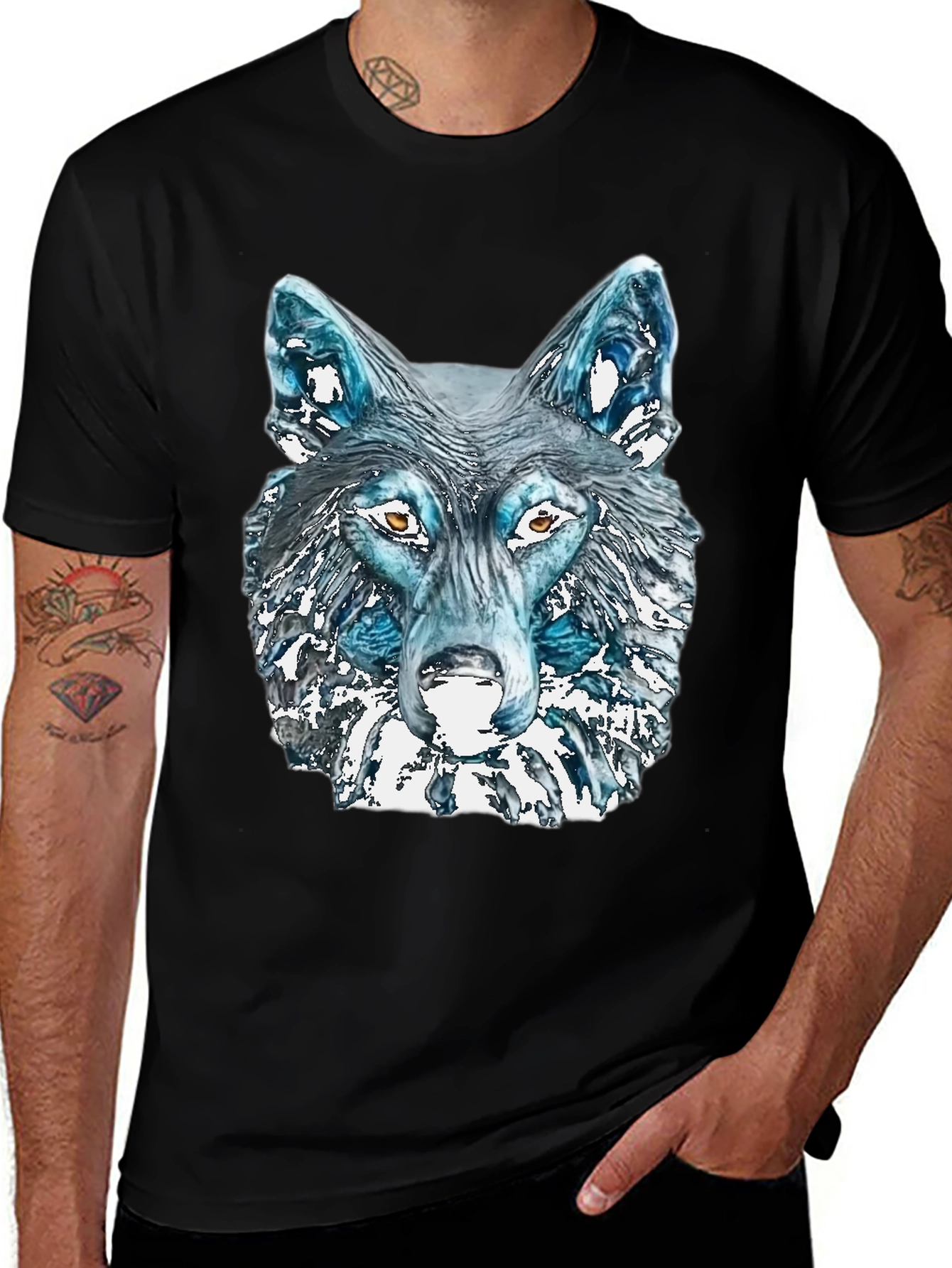 Variant 30 of Wolf Graphic Print T-Shirt - Cool Animal Tee