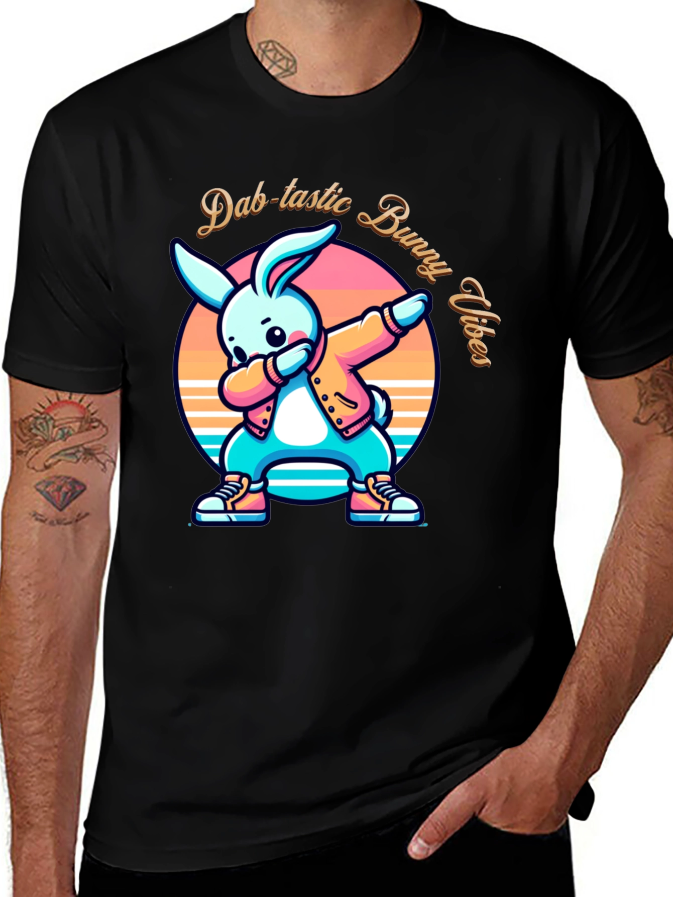 Variant 26 of Dab-tastic Bunny Vibes Graphic T-Shirt