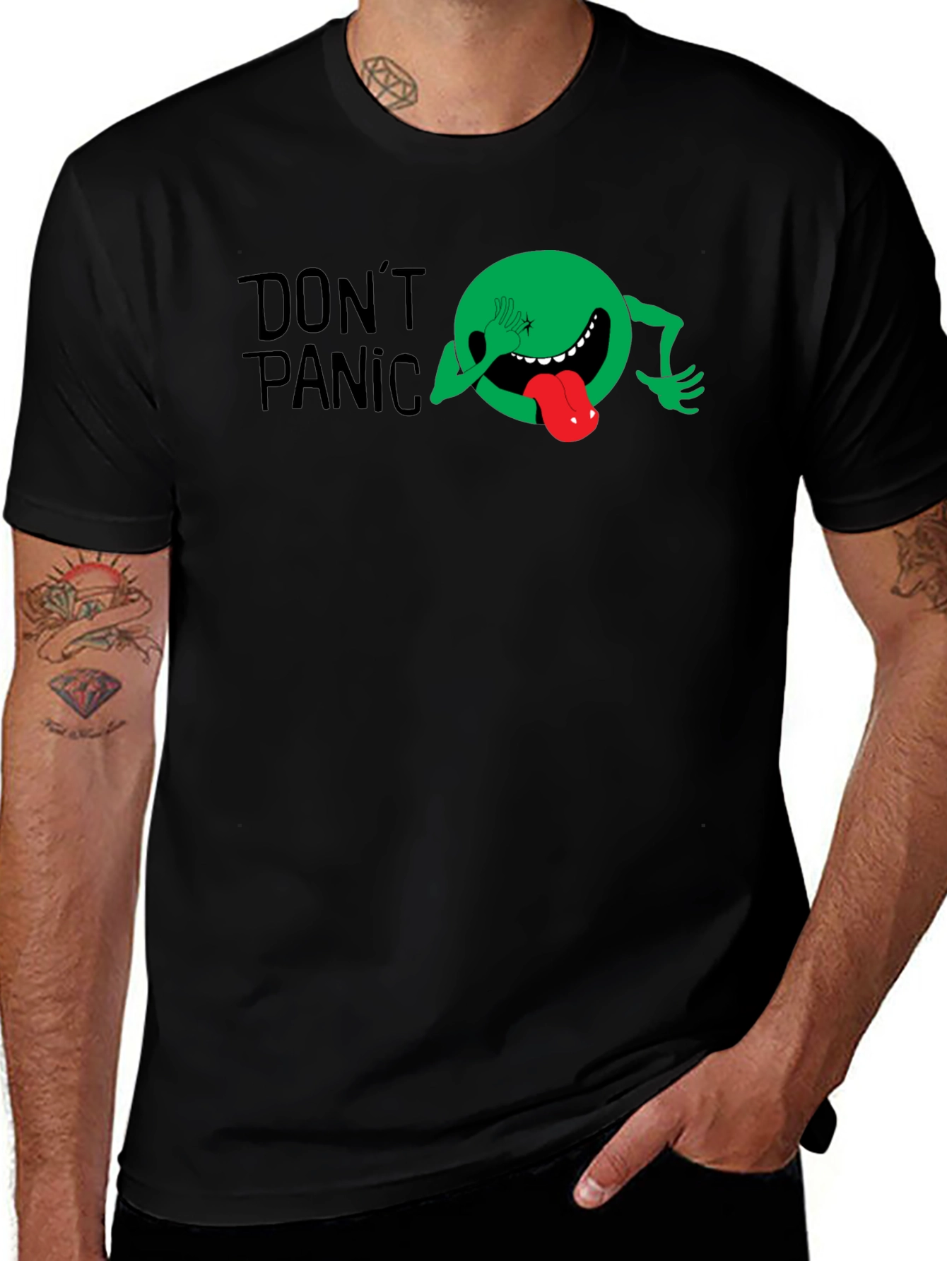 Variant 21 of Don't Panic Graphic Tee - Black T-Shirt