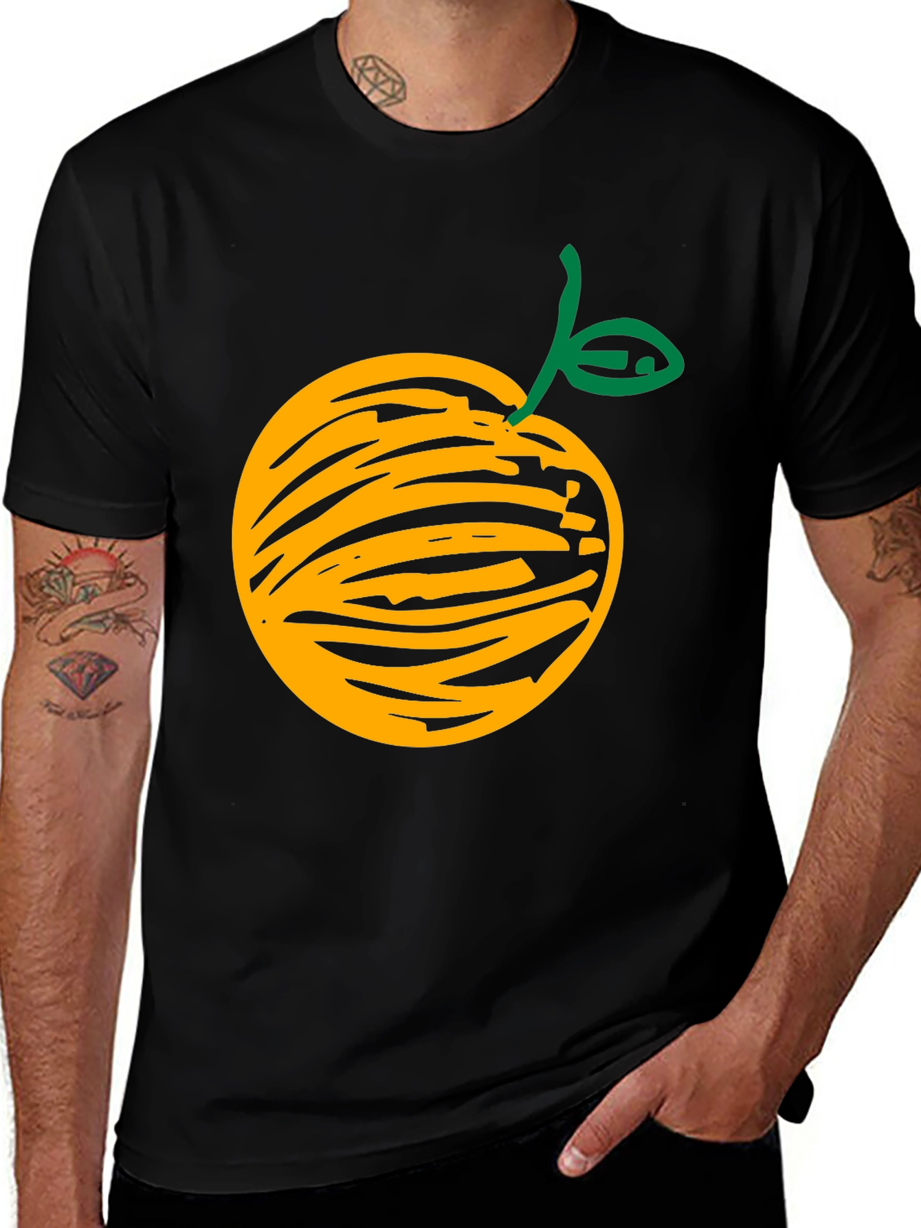 Variant 16 of Orange Graphic Tee - Cool Fruit Design