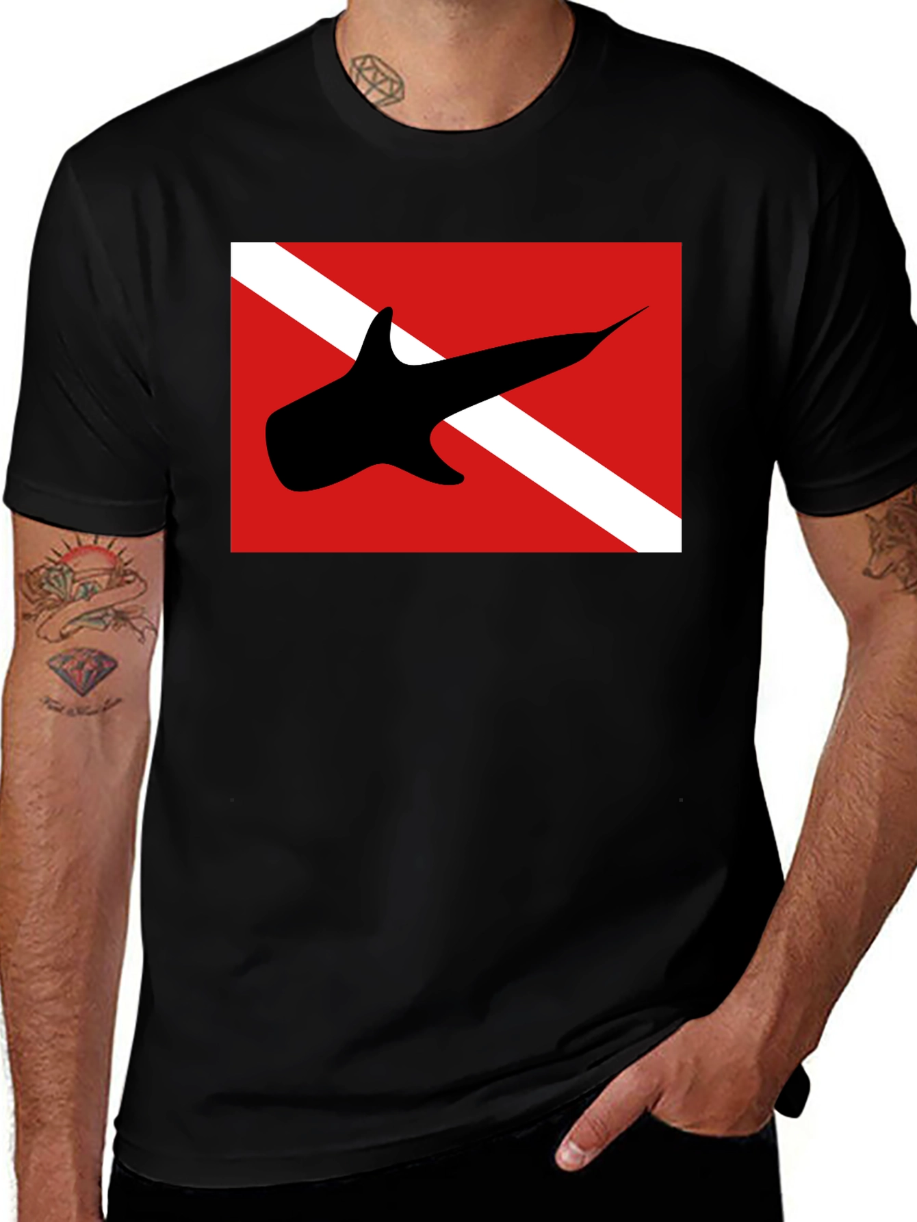 Variant 30 of Diver Down T-Shirt - Shark Design