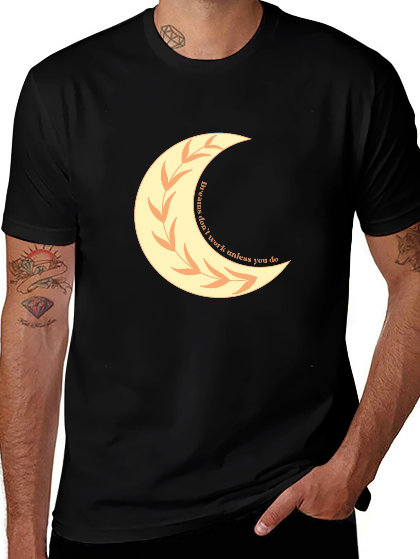 Variant 9 of Dreams Don't Work Tee - Crescent Moon Graphic