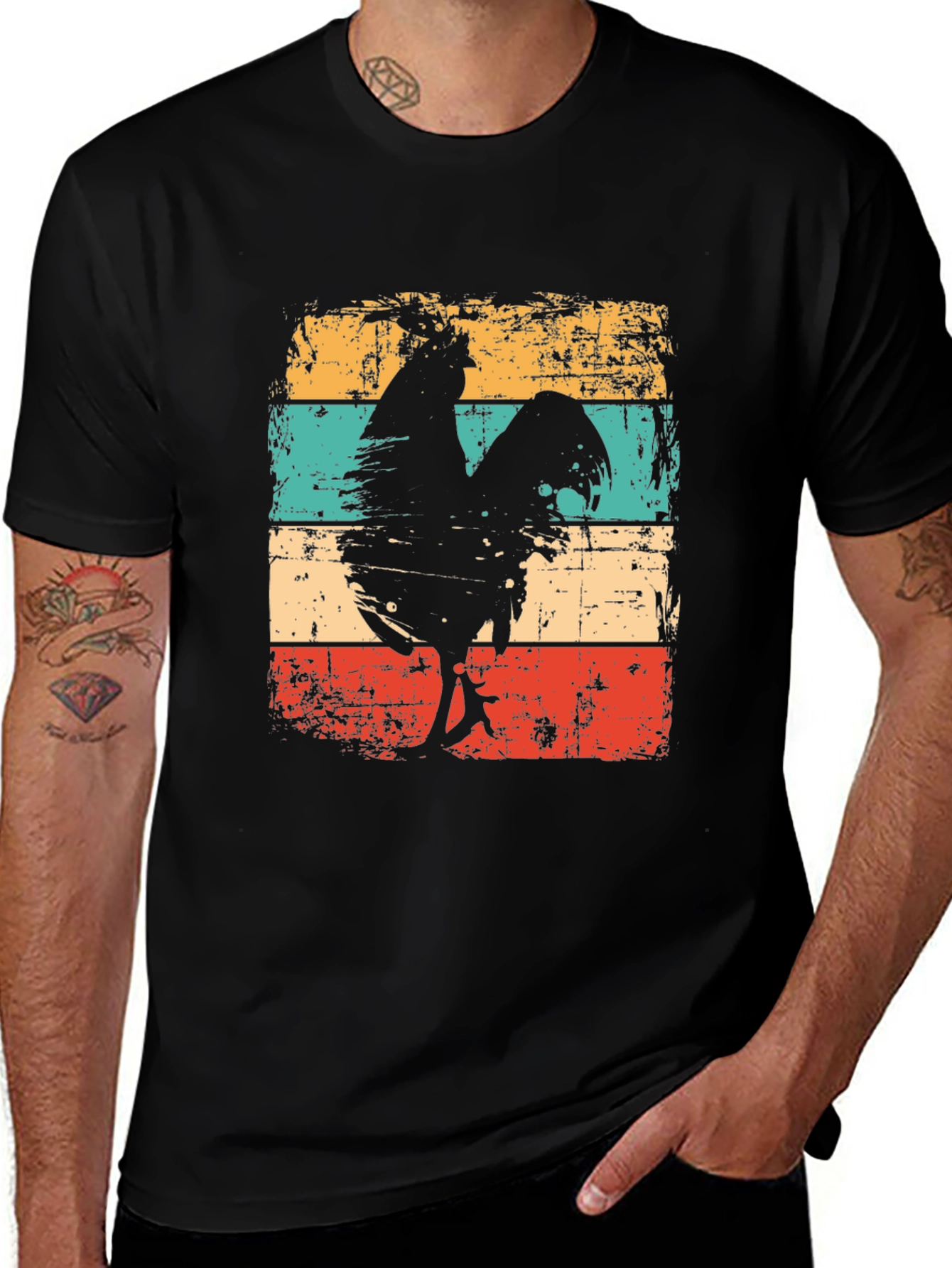 Variant 28 of Retro Rooster Graphic Tee - Vintage Farm Animal T-Shirt