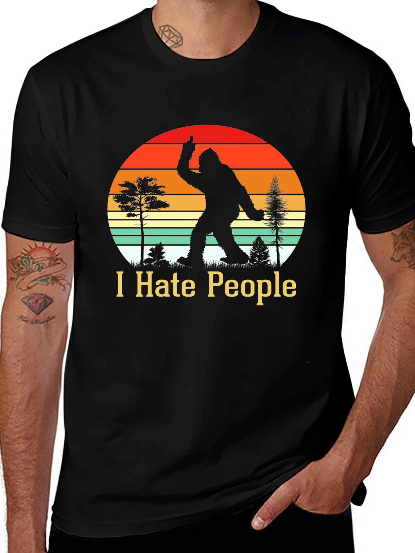Variant 21 of I Hate People Bigfoot T-Shirt Funny Sasquatch Tee