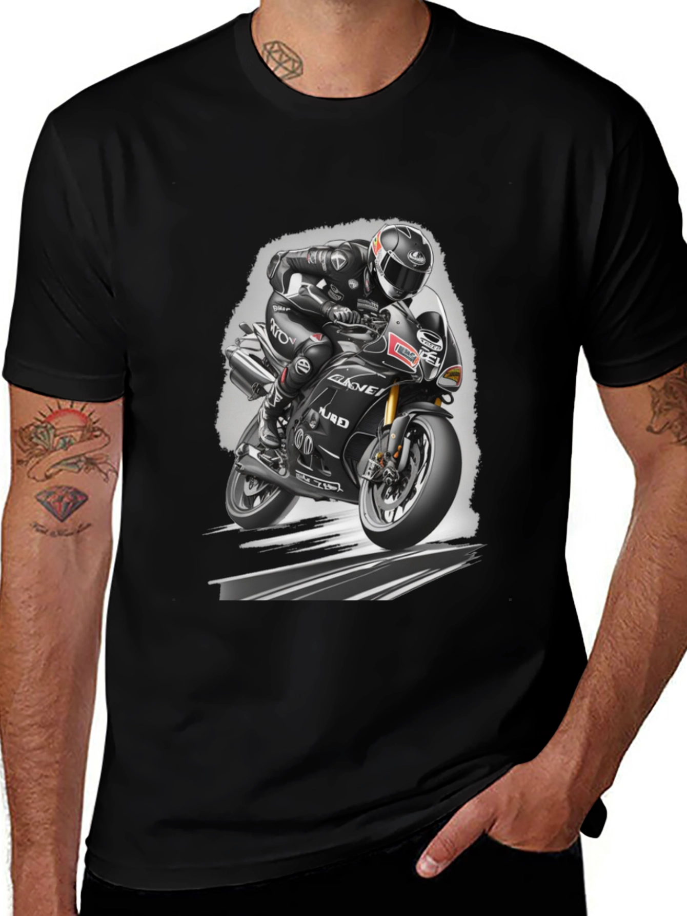 Variant 7 of Black Motorcycle Rider T-Shirt