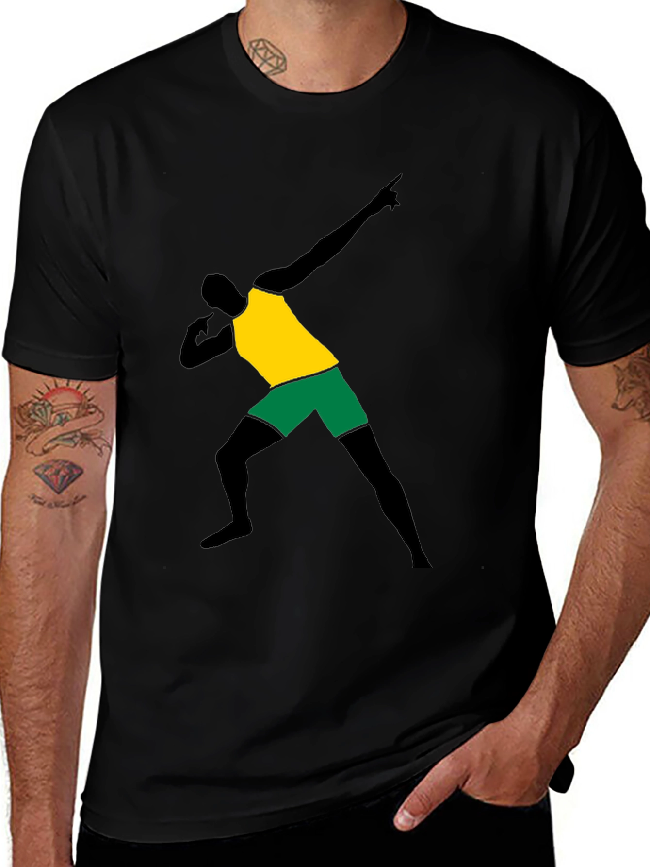 Variant 13 of Dabbing Man Graphic Tee - Cool Black T-Shirt