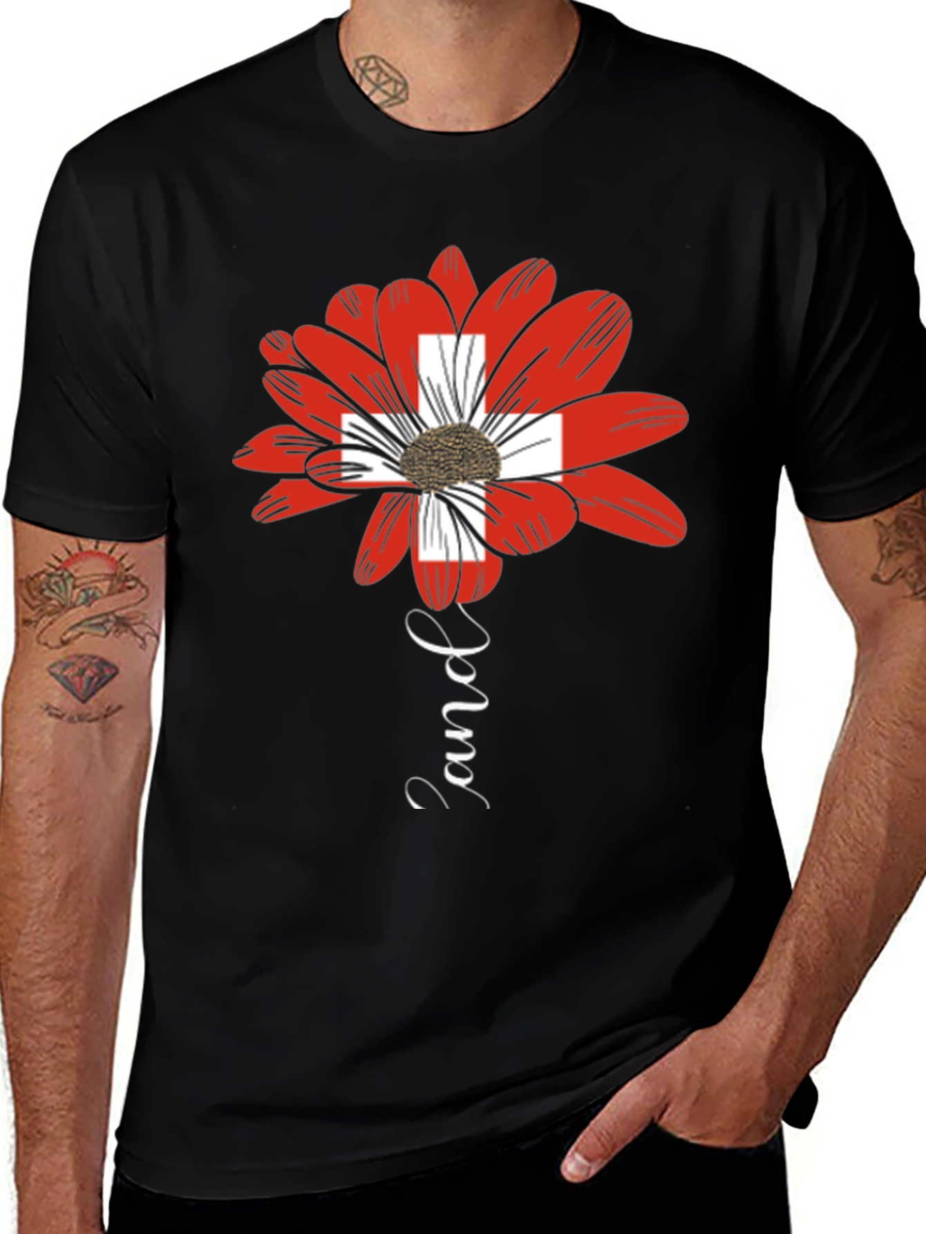 Swiss Flower T-Shirt - Modern Graphic Tee