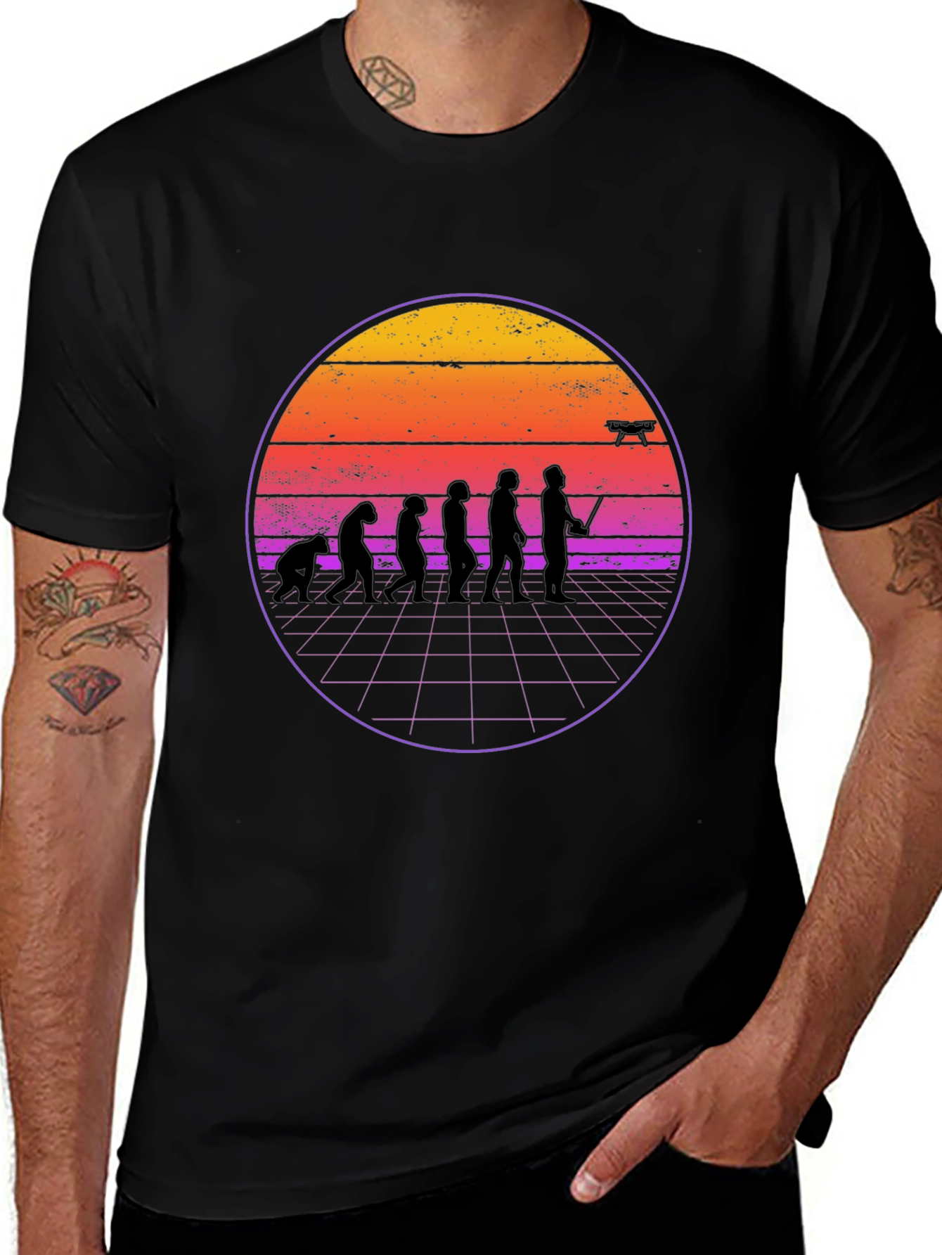 Variant 23 of Evolution Drone Pilot Black T-Shirt