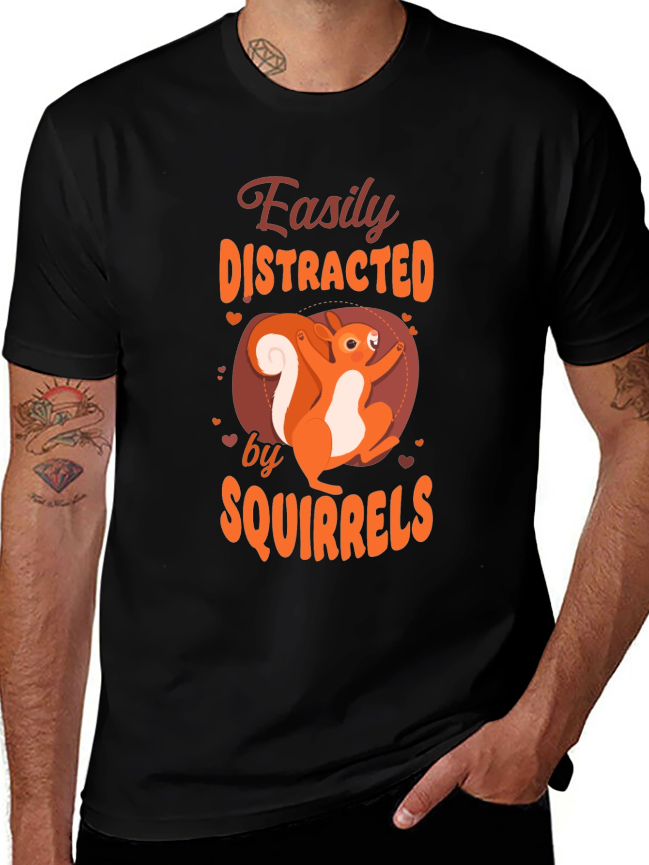 Variant 8 of Easily Distracted by Squirrels Graphic Tee