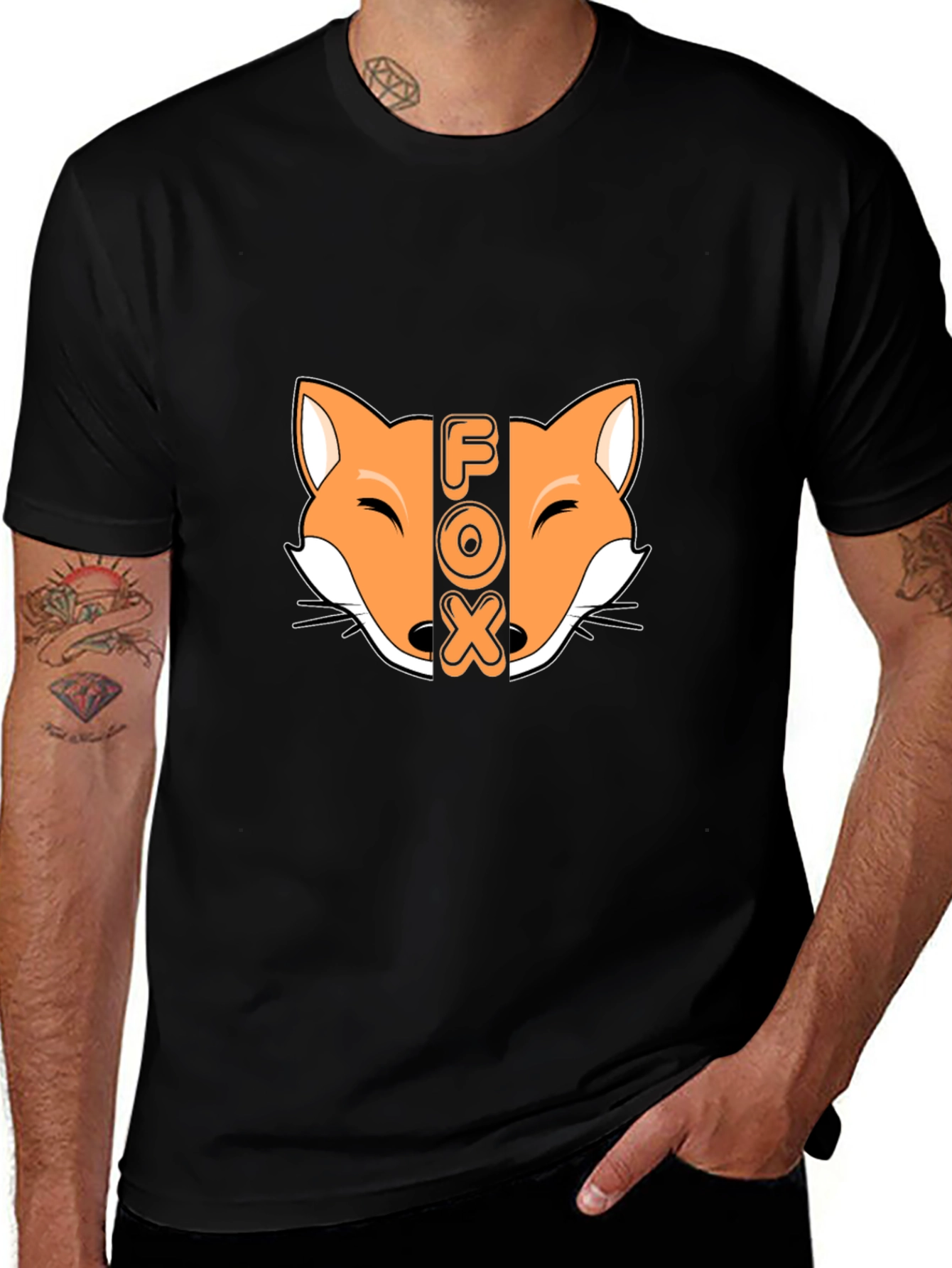 Variant 26 of Cool Fox Graphic Black T-Shirt