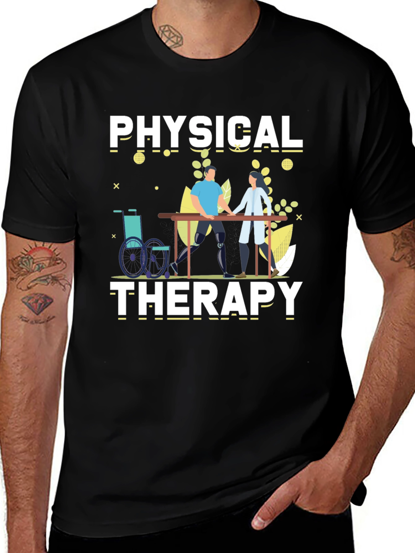 Physical Therapy Graphic T-Shirt - Black