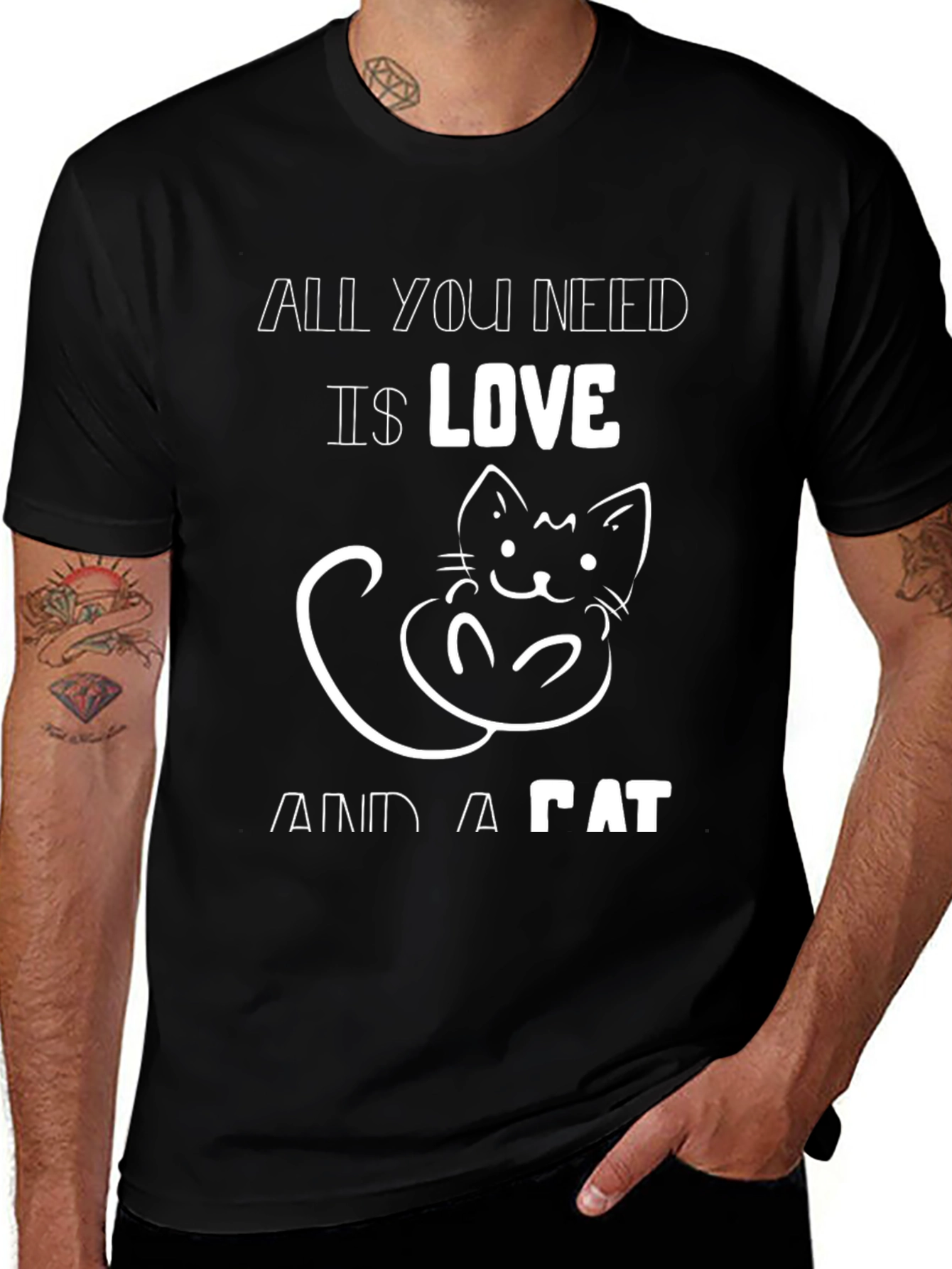 Variant 10 of All You Need is Love and a Cat T-Shirt
