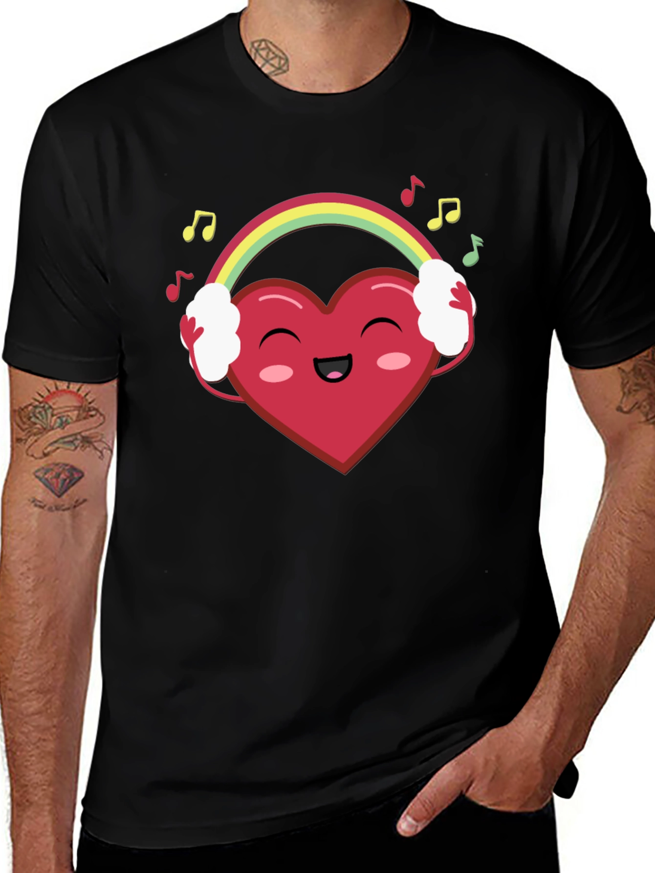 Variant 10 of Heart Rainbow Headphones T-Shirt