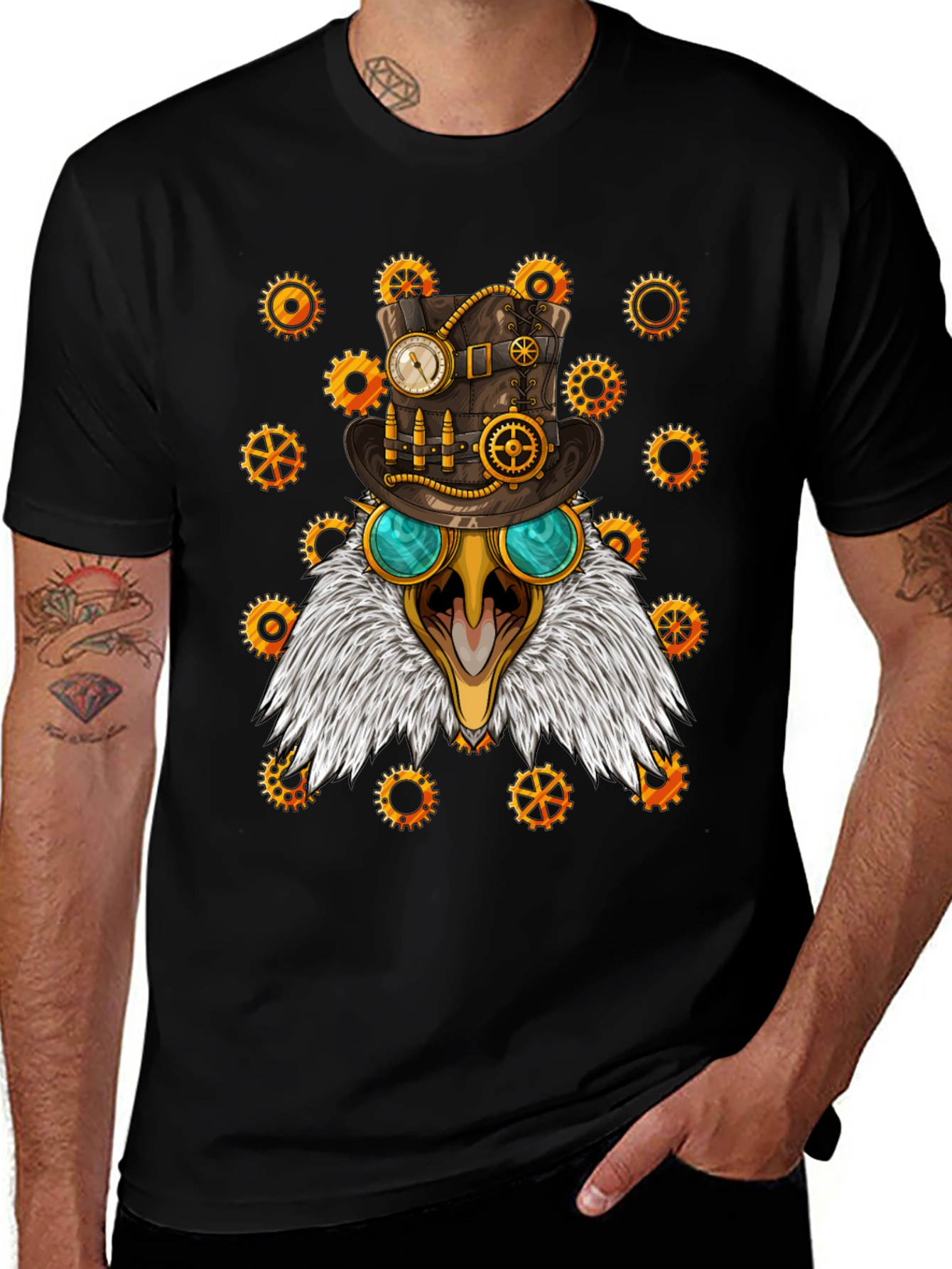 Steampunk Vulture Graphic T-Shirt