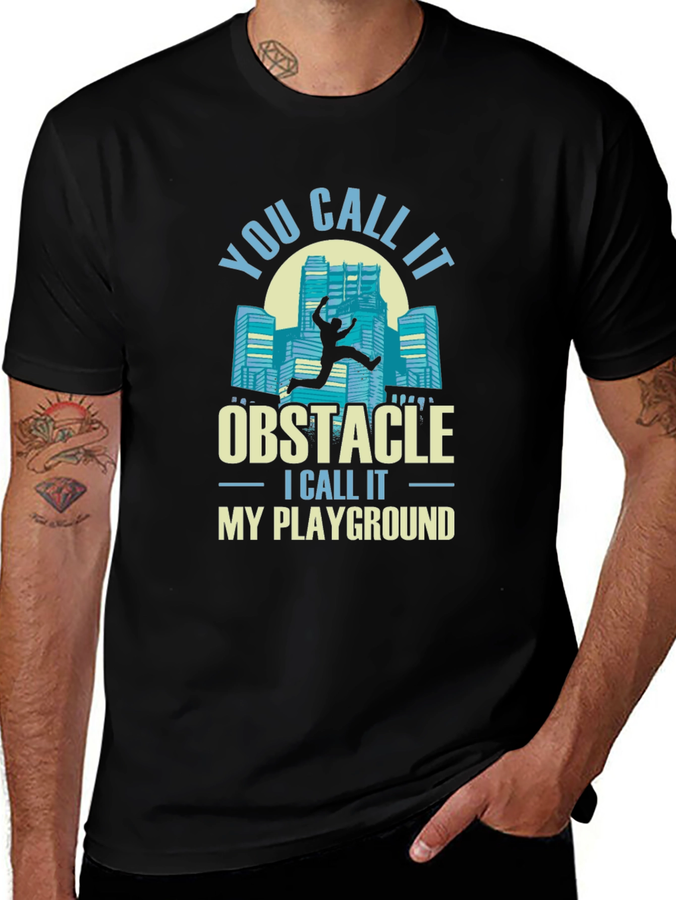 Variant 4 of Obstacle Course Playground Black T-Shirt